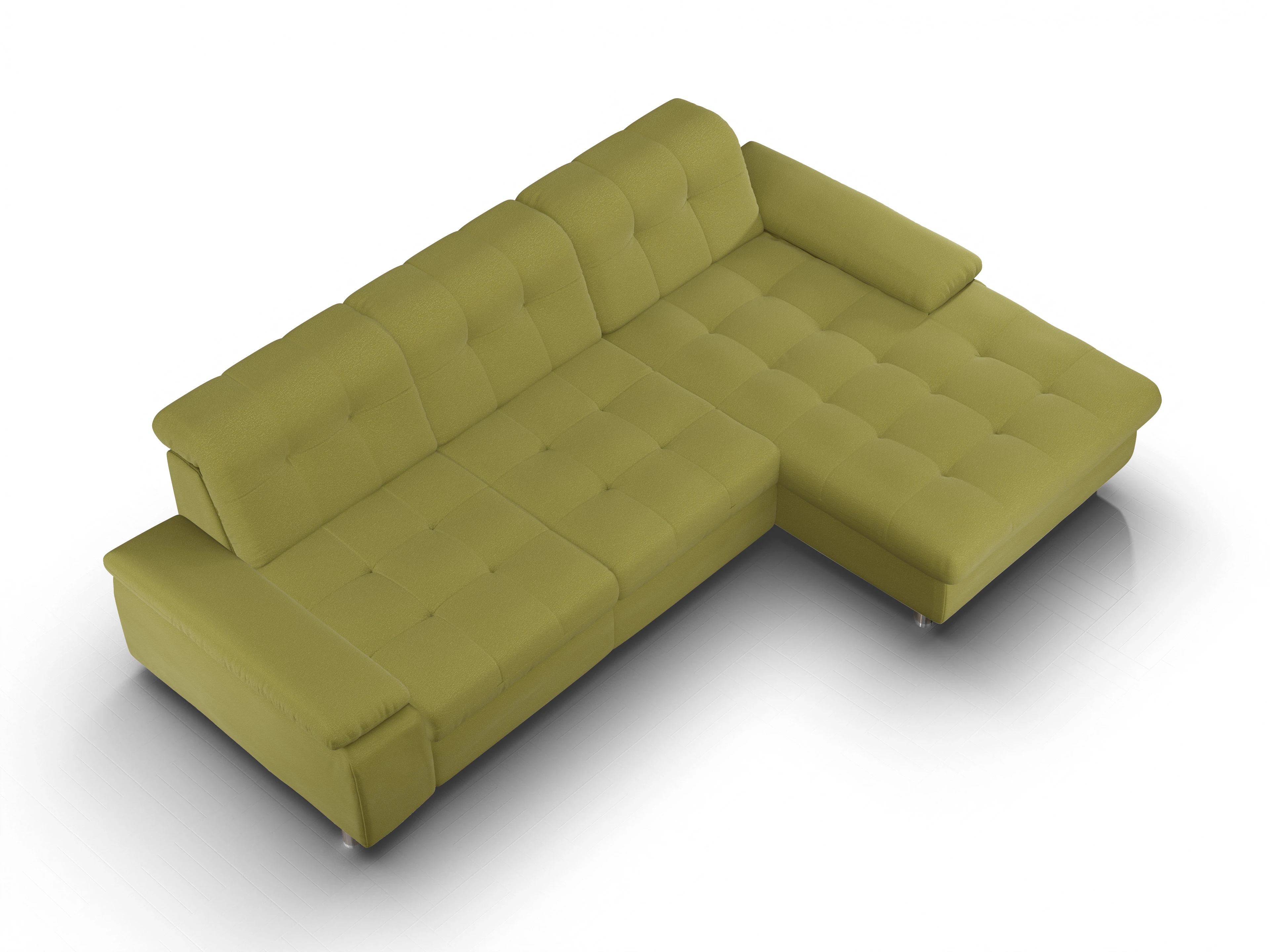 Sitz Concept smart 1012 Canape Large R Ansicht des Produktes SC Smart 1012 Ecksofa rechts Abschluss offen in Stoff Grün