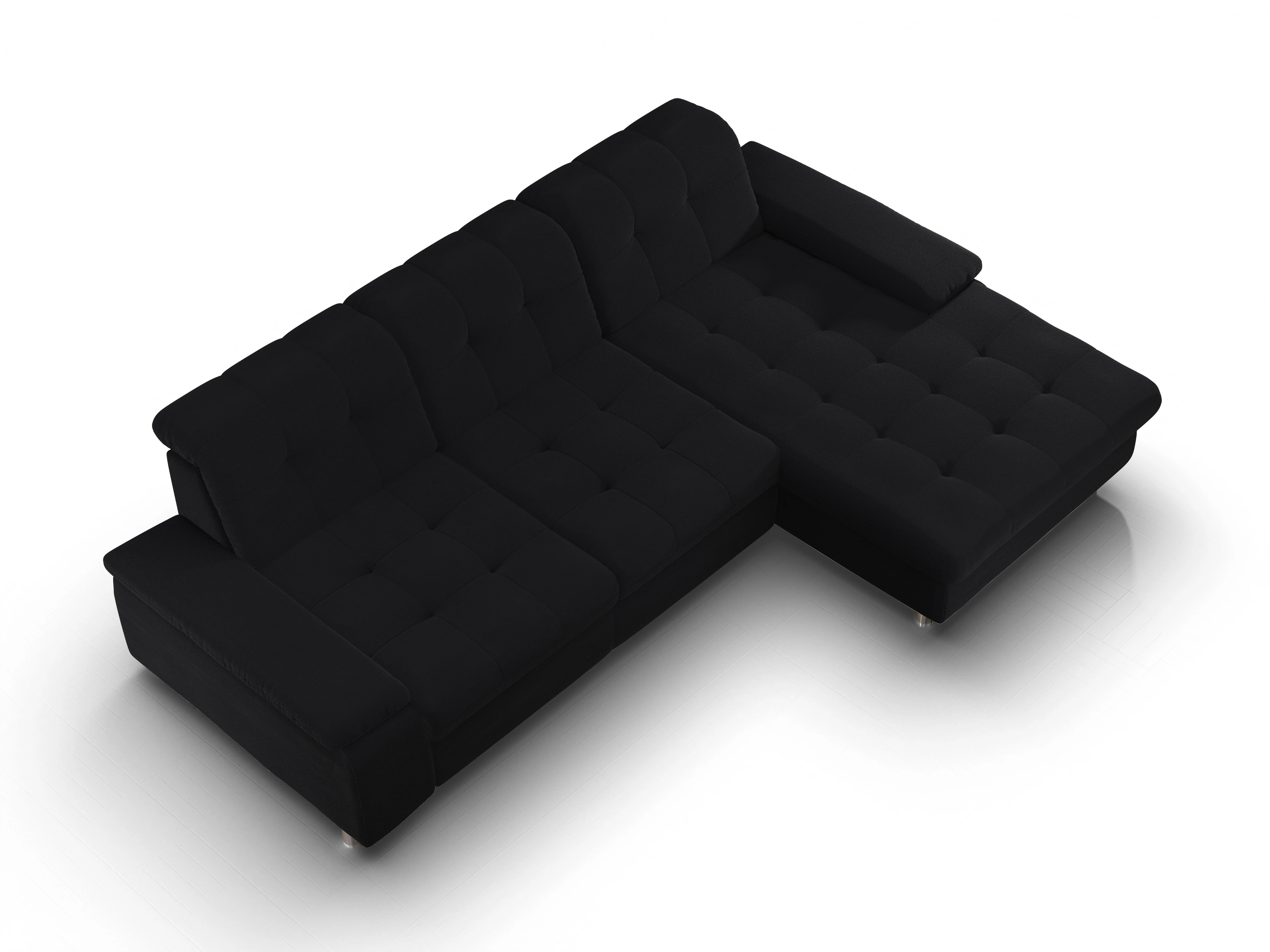 Ansicht des Produktes SC Smart 1012 Ecksofa rechts Abschluss offen in Stoff Schwarz