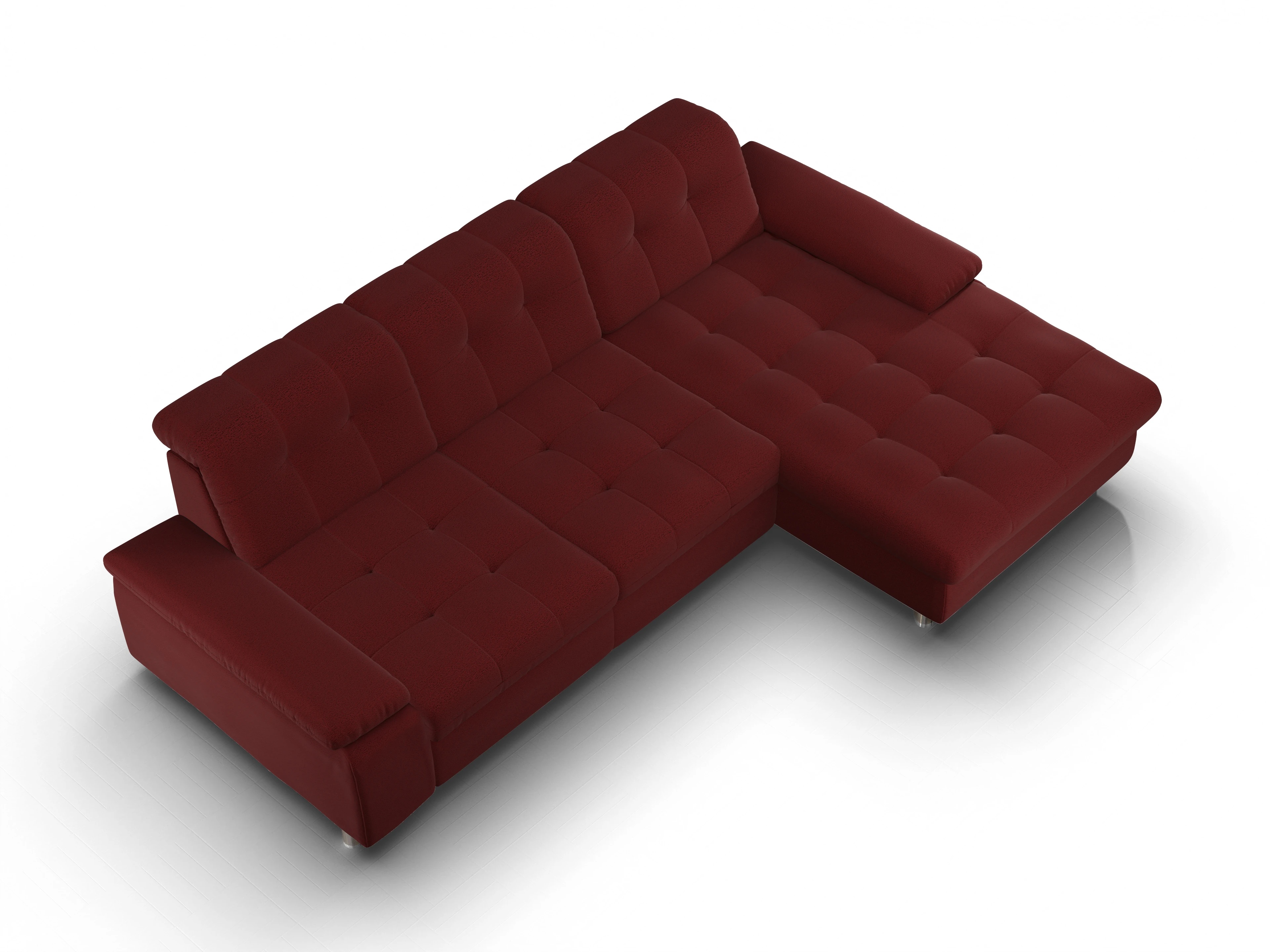 Sitz Concept smart 1012 Canape Large R Ansicht des Produktes SC Smart 1012 Ecksofa rechts Abschluss offen in Stoff Rot