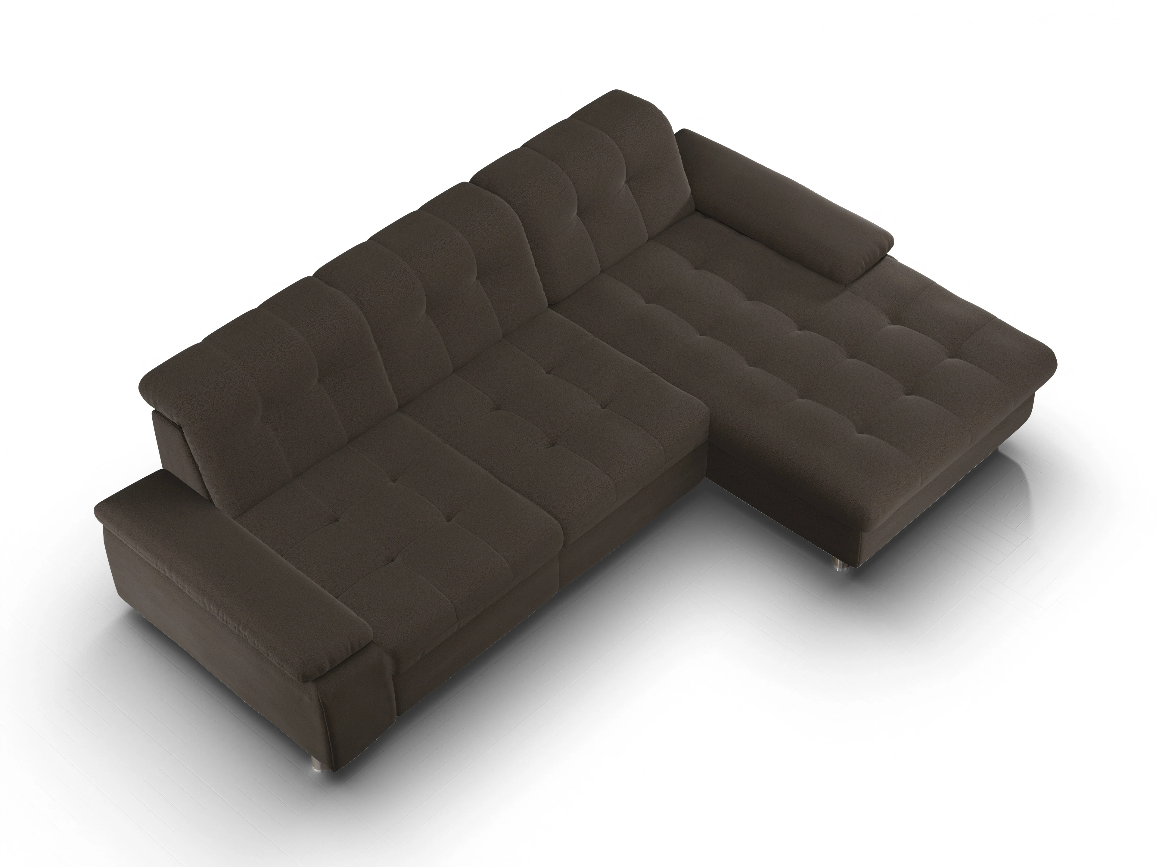 Sitz Concept smart 1012 Canape Large R Ansicht des Produktes SC Smart 1012 Ecksofa rechts Abschluss offen in Stoff Braun