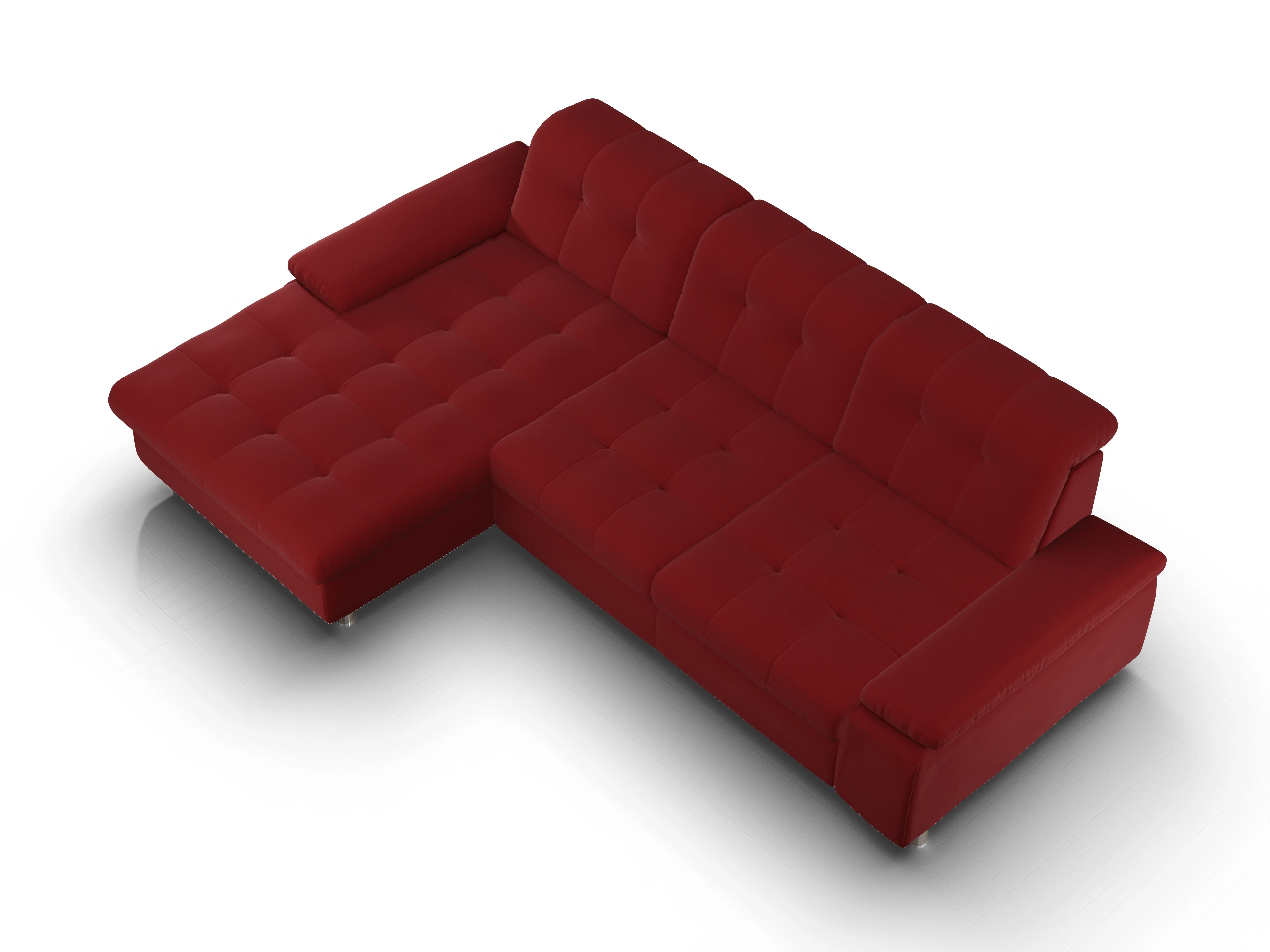 Ansicht des Produktes SC Smart 1012 Ecksofa links Abschluss offen in Stoff Rot