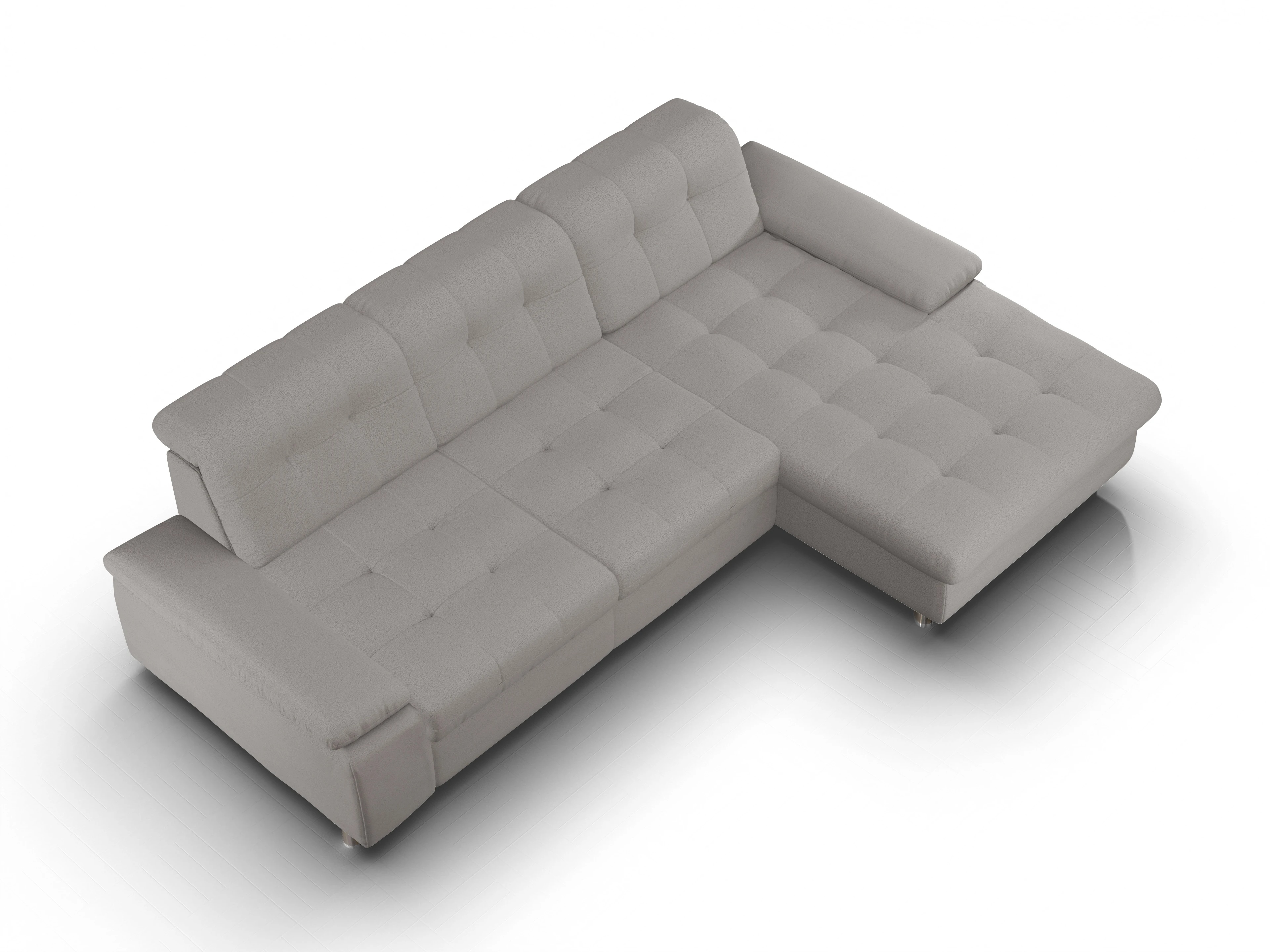 Sitz Concept smart 1012 Canape Large R Ansicht des Produktes SC Smart 1012 Ecksofa rechts Abschluss offen in Stoff Grau