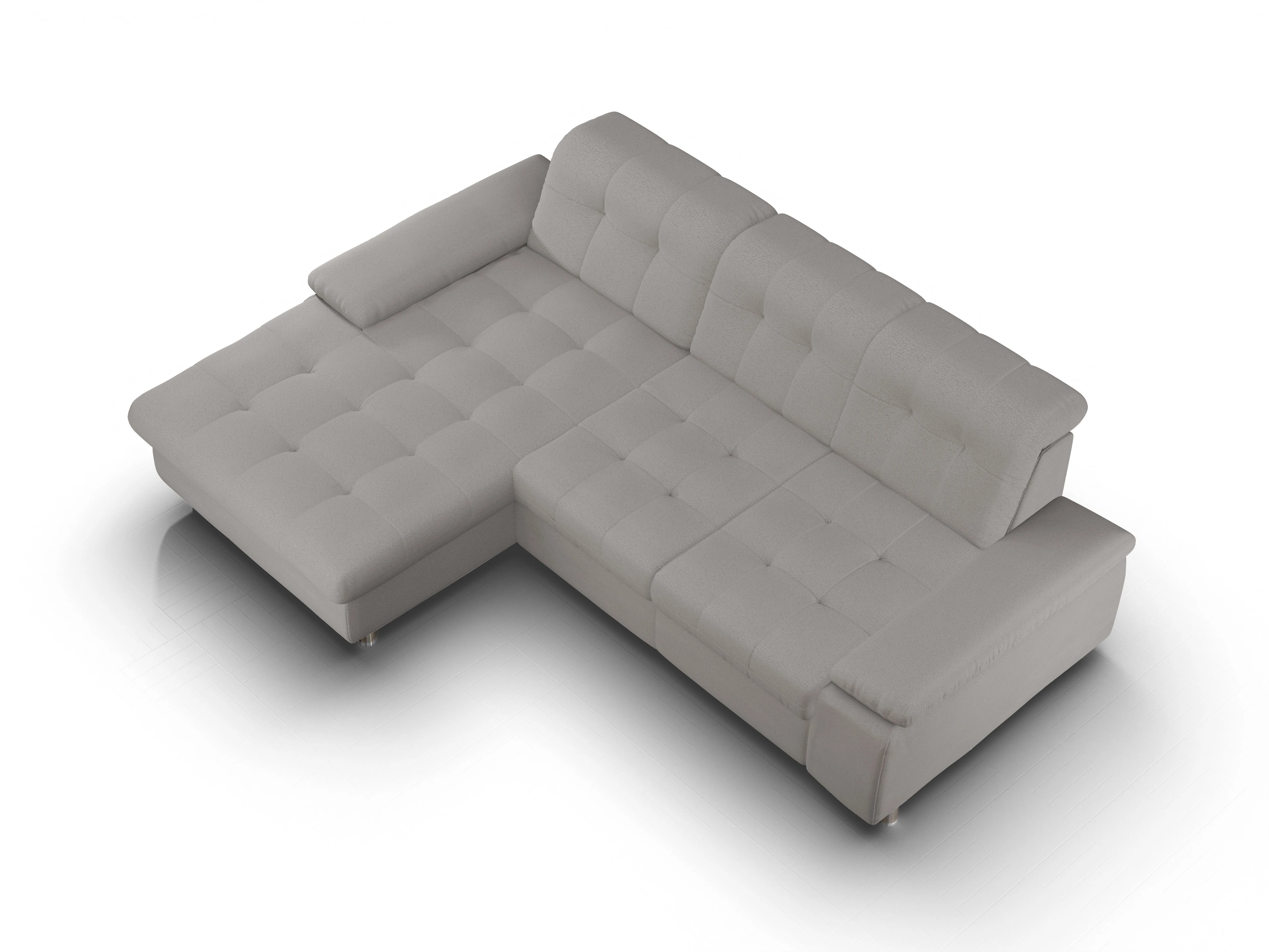 Ansicht des Produktes SC Smart 1012 Ecksofa links Abschluss offen in Stoff Grau