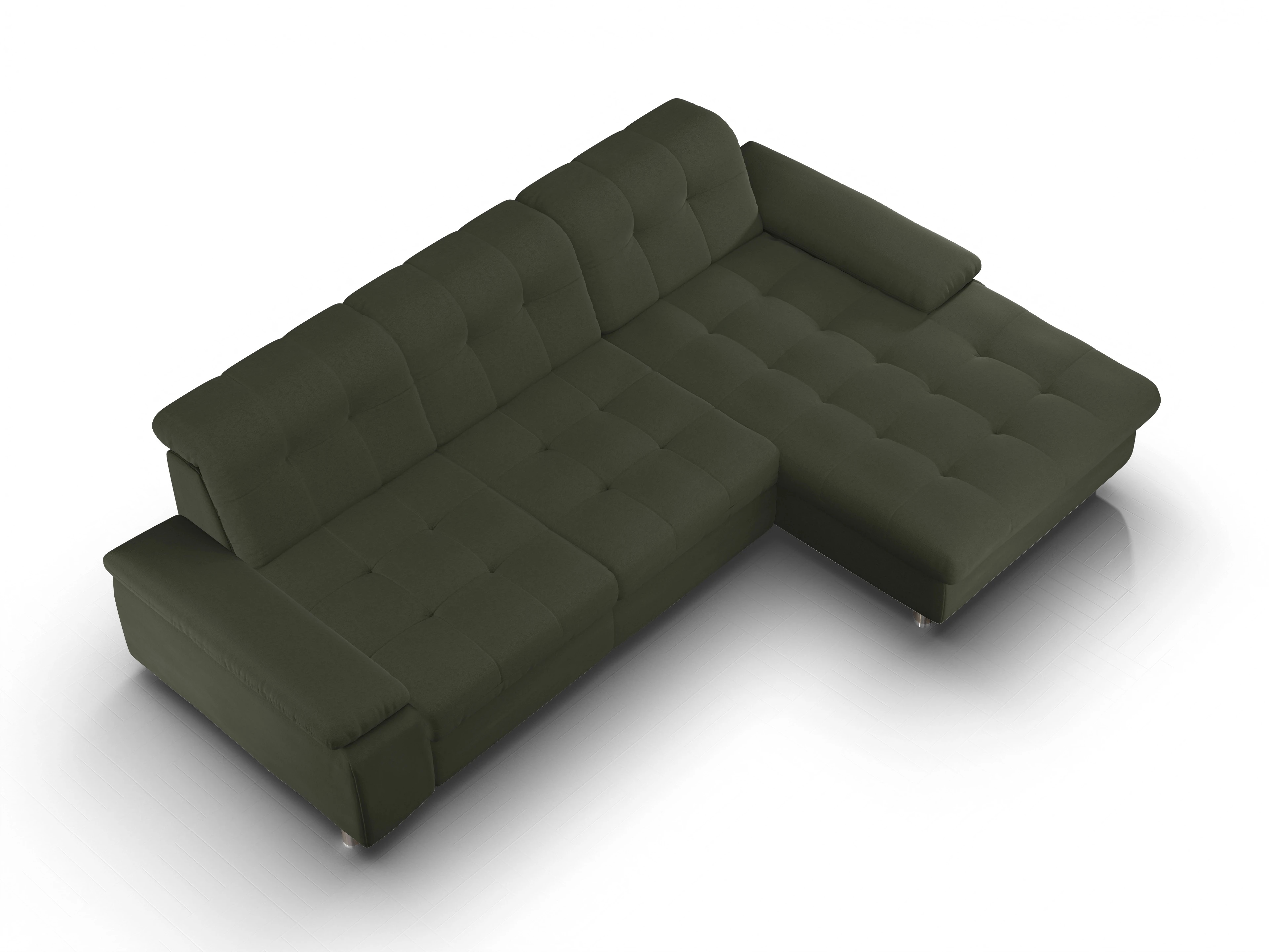 Ansicht des Produktes SC Smart 1012 Ecksofa rechts Abschluss offen in Stoff Grün