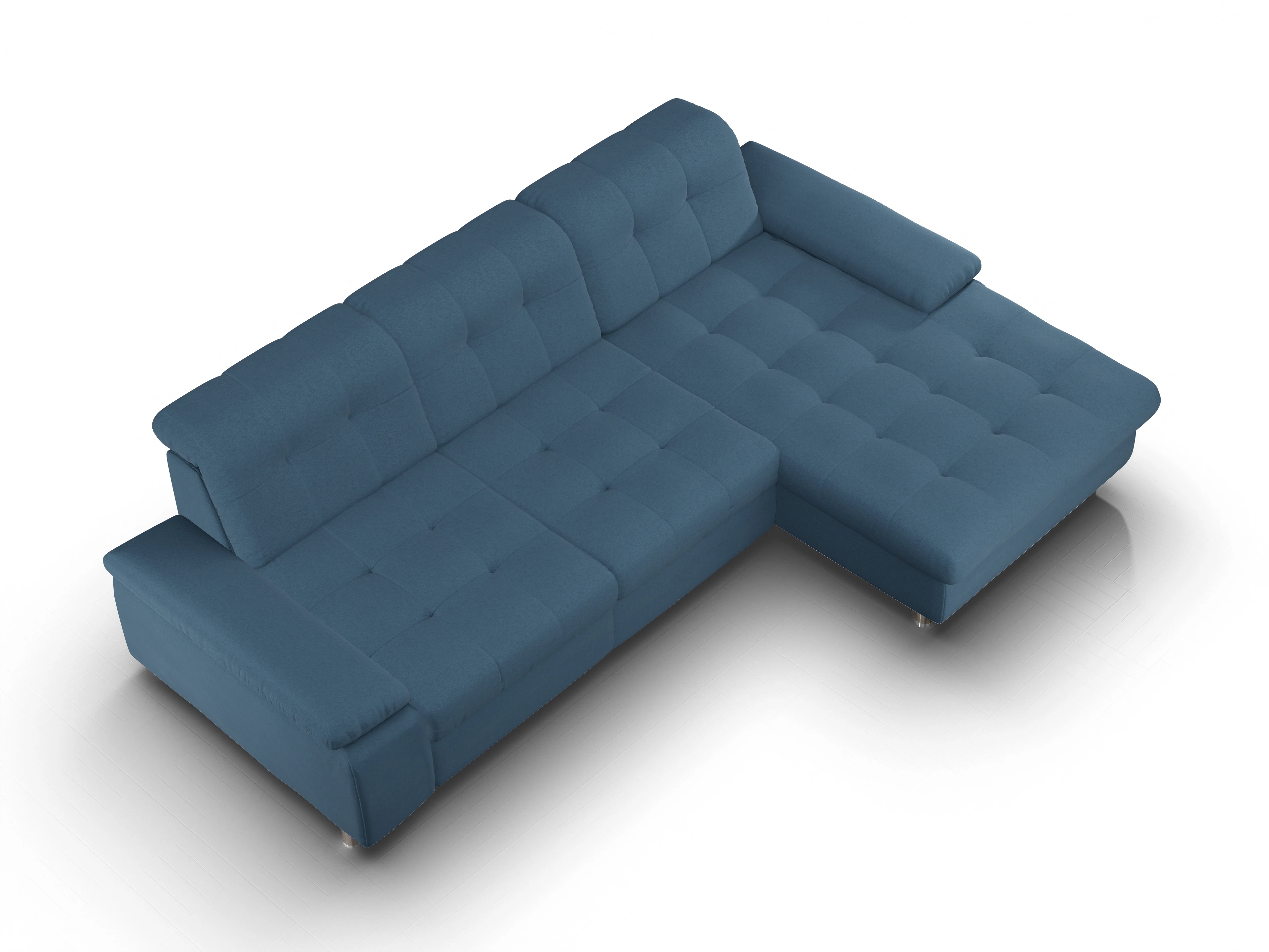 Sitz Concept smart 1012 Canape Large R Ansicht des Produktes SC Smart 1012 Ecksofa rechts Abschluss offen in Stoff Blau