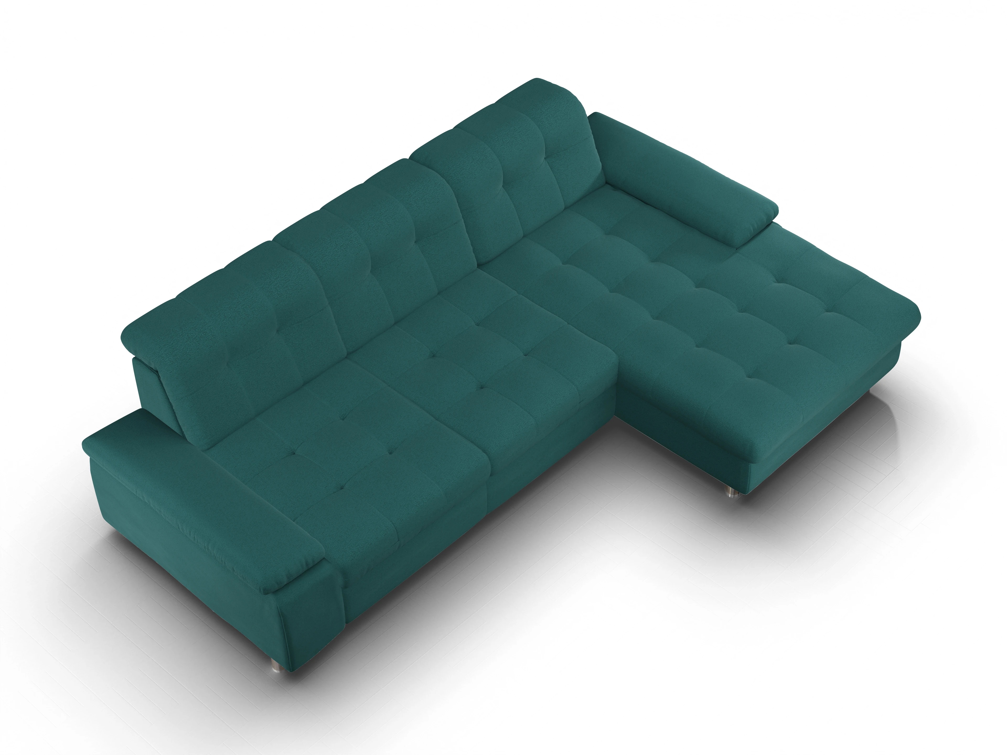Sitz Concept smart 1012 Canape Large R Ansicht des Produktes SC Smart 1012 Ecksofa rechts Abschluss offen in Stoff Blau