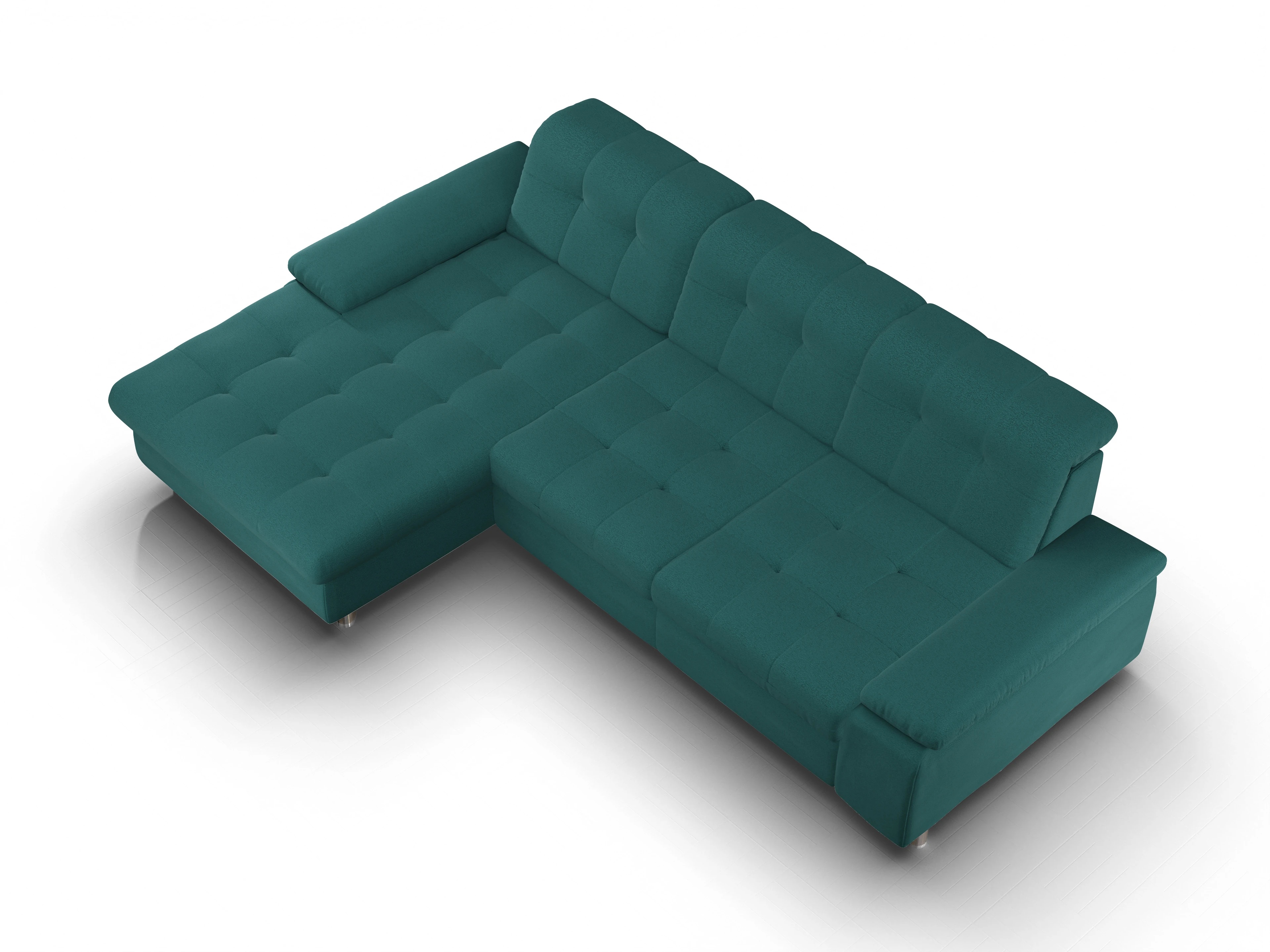 Sitz Concept smart 1012 Canape Large L Ansicht des Produktes SC Smart 1012 Ecksofa links Abschluss offen in Stoff Blau