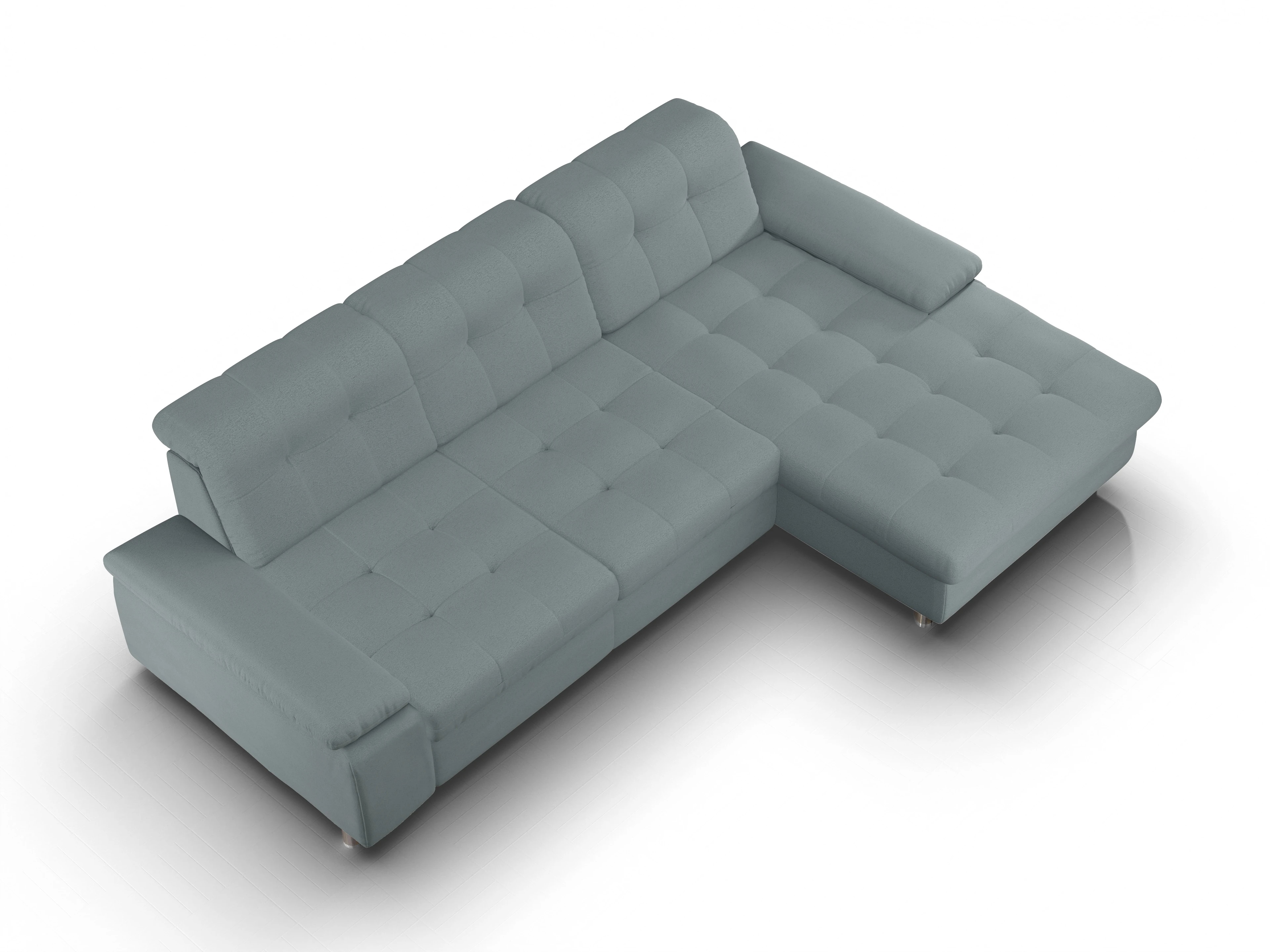Sitz Concept smart 1012 Canape Large R Ansicht des Produktes SC Smart 1012 Ecksofa rechts Abschluss offen in Stoff Grau