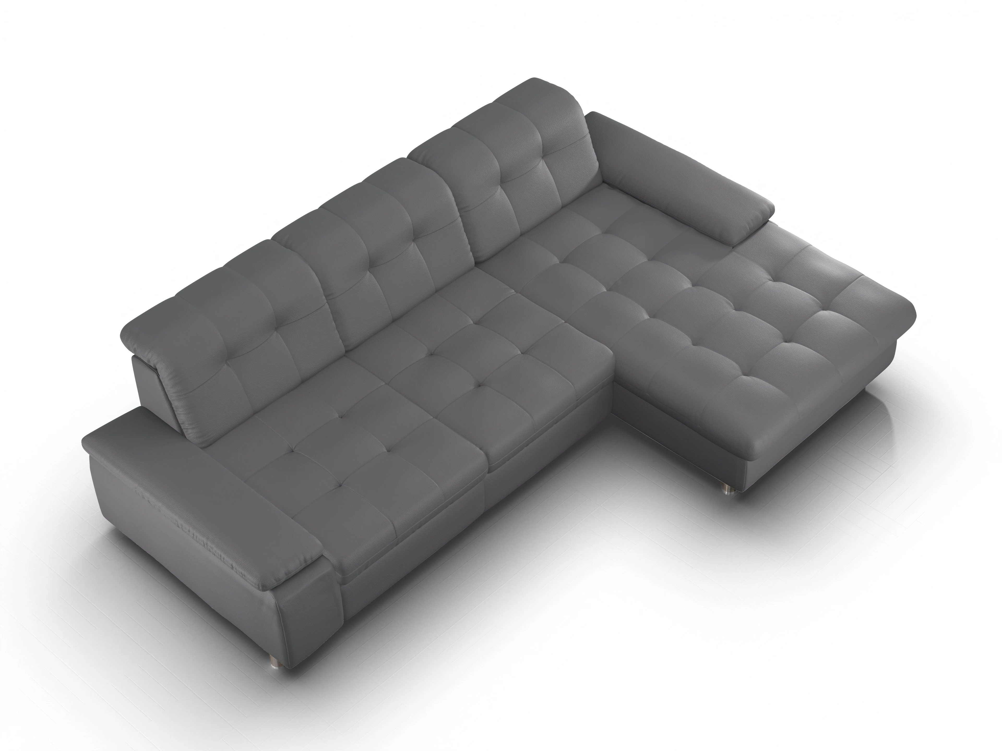 Ansicht des Produktes SC Smart 1012 Ecksofa rechts Abschluss offen in Stoff Grau