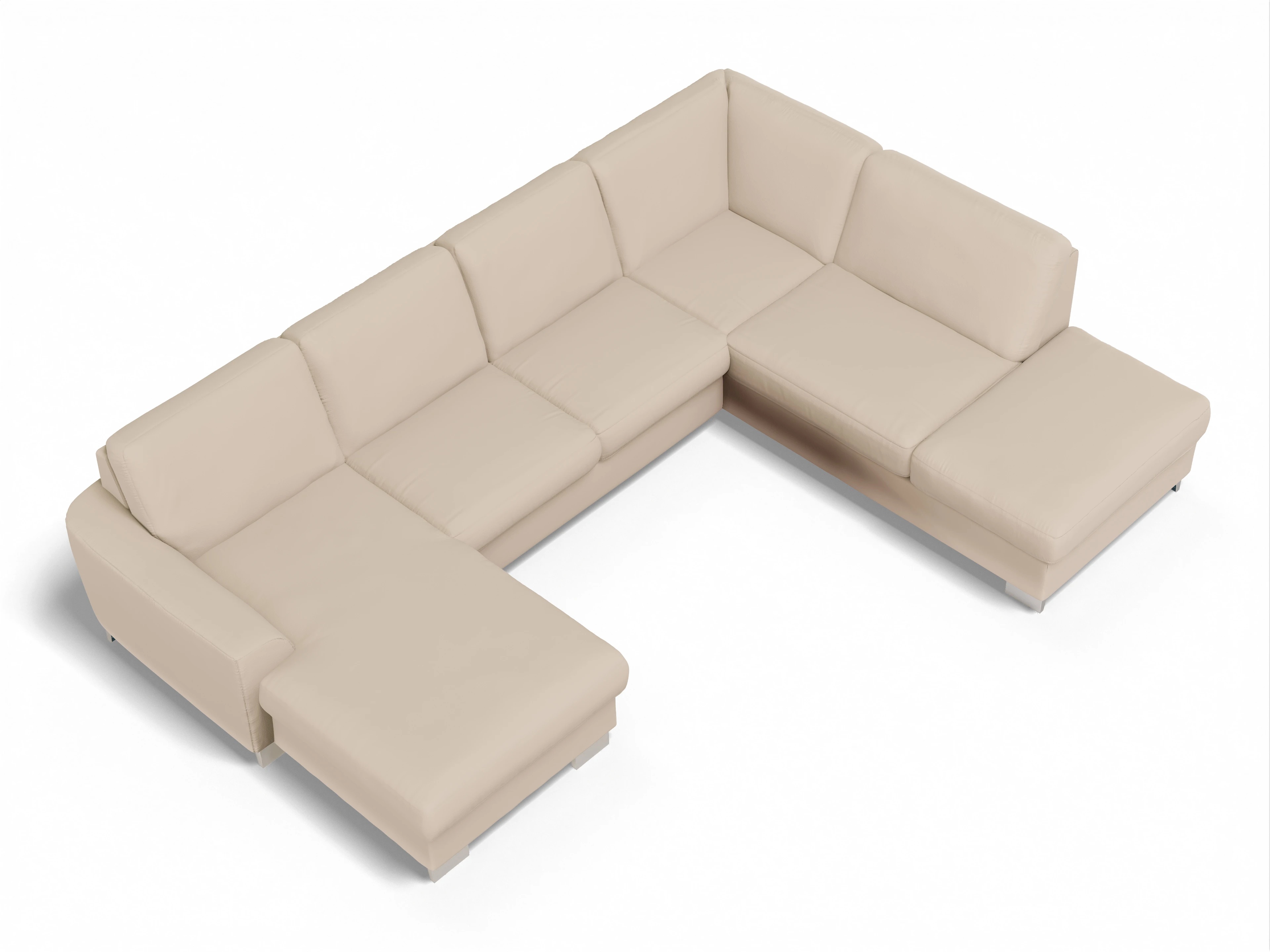 Ansicht des Produktes SC Family 1028 Wohnlandschaft offen beidseitig in Stoff Beige