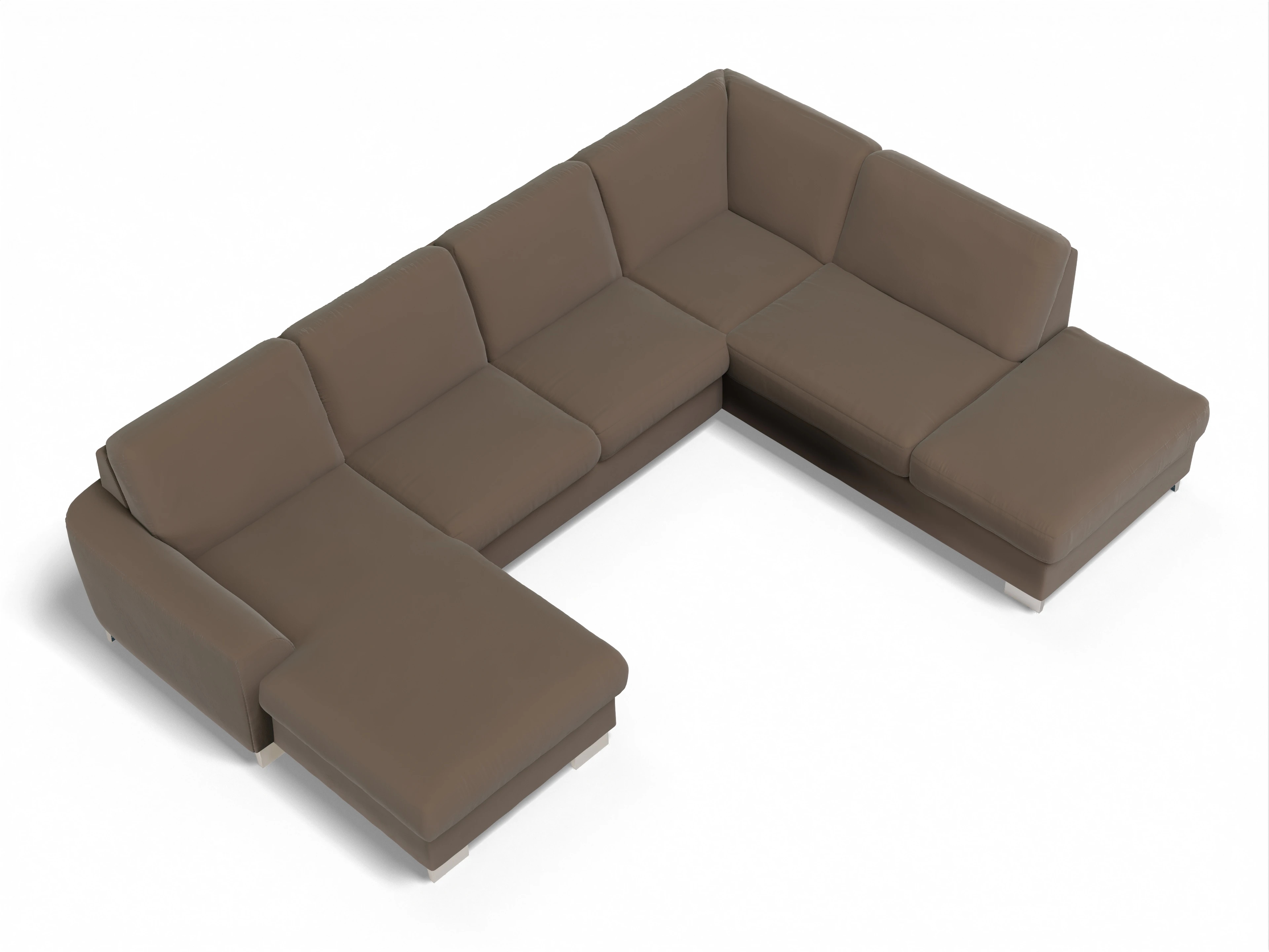 Sitz Concept Family 1028 CanKO Medium R Ansicht des Produktes SC Family 1028 Wohnlandschaft offen beidseitig in Stoff Braun