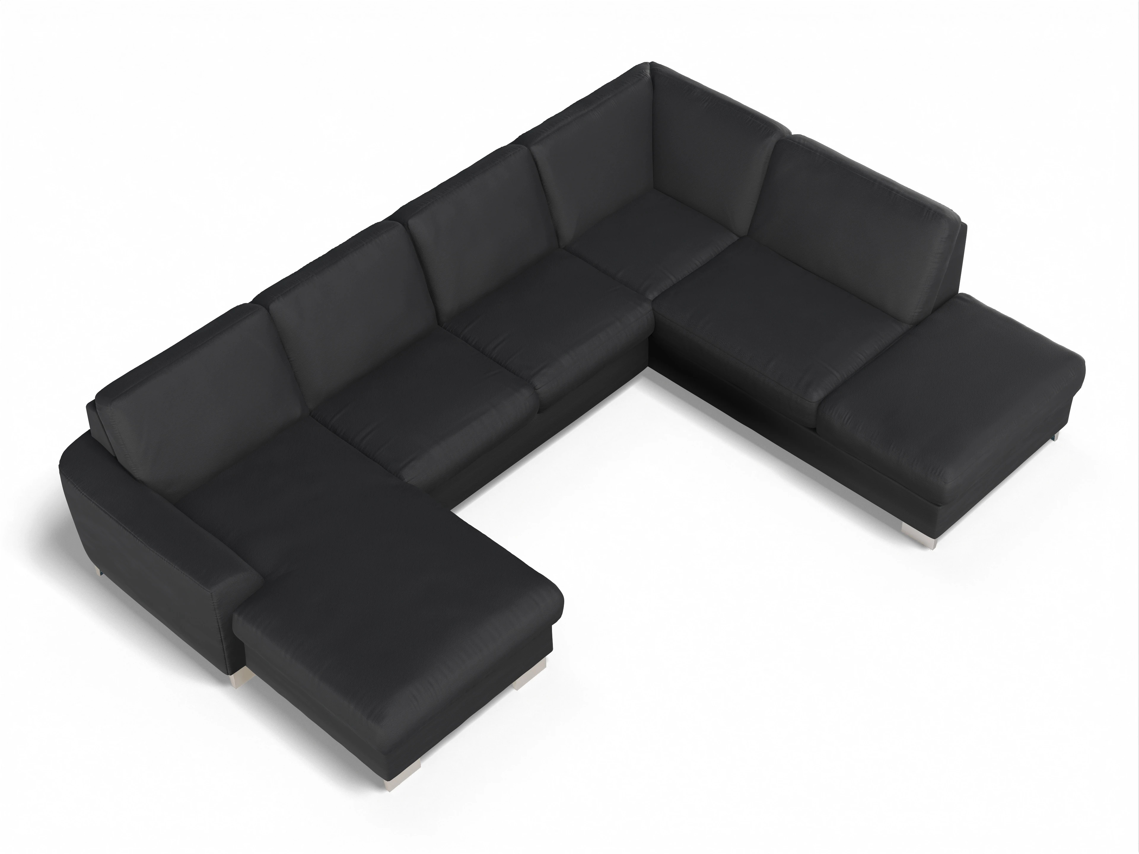 Ansicht des Produktes SC Family 1028 Wohnlandschaft offen beidseitig in Stoff Grau