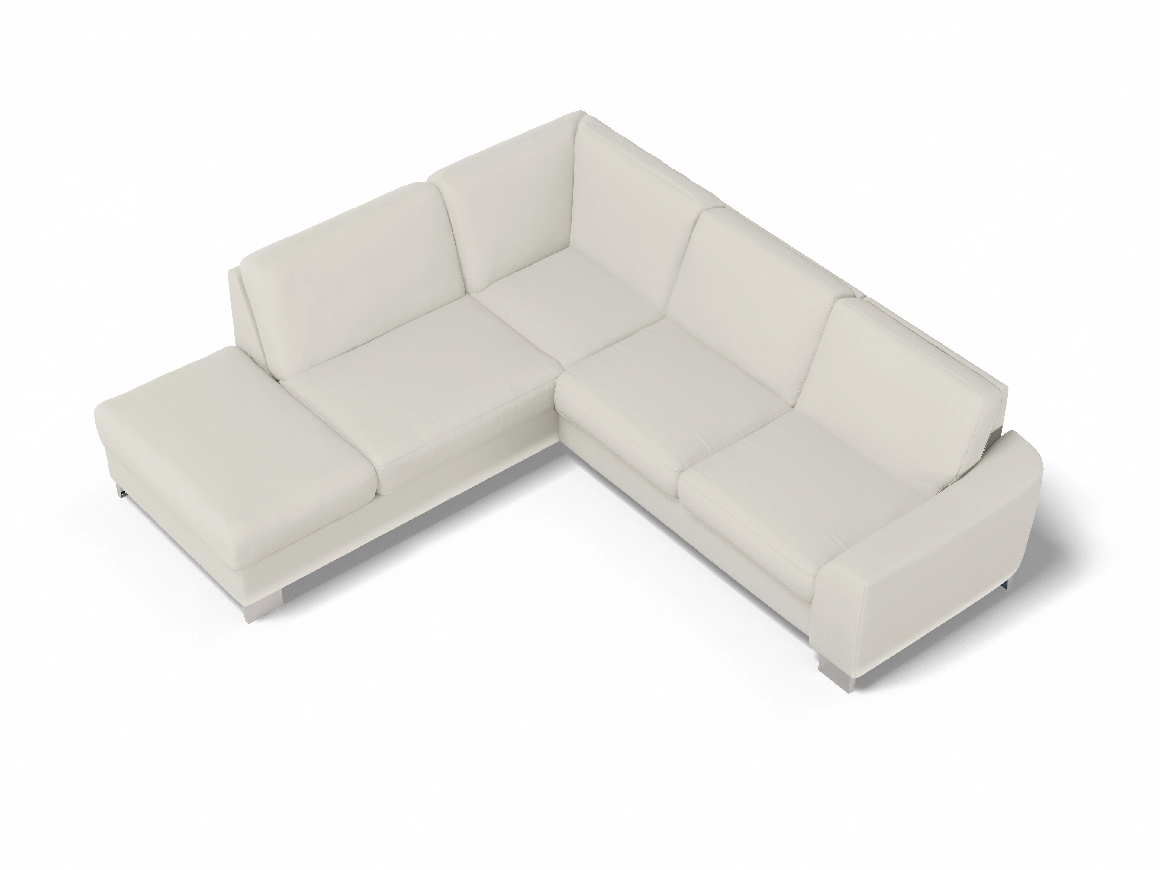 Sitz Concept Family 1028 KO Medium L Ansicht des Produktes SC Family 1028 Ecksofa links Abschluss offen in Stoff Grau