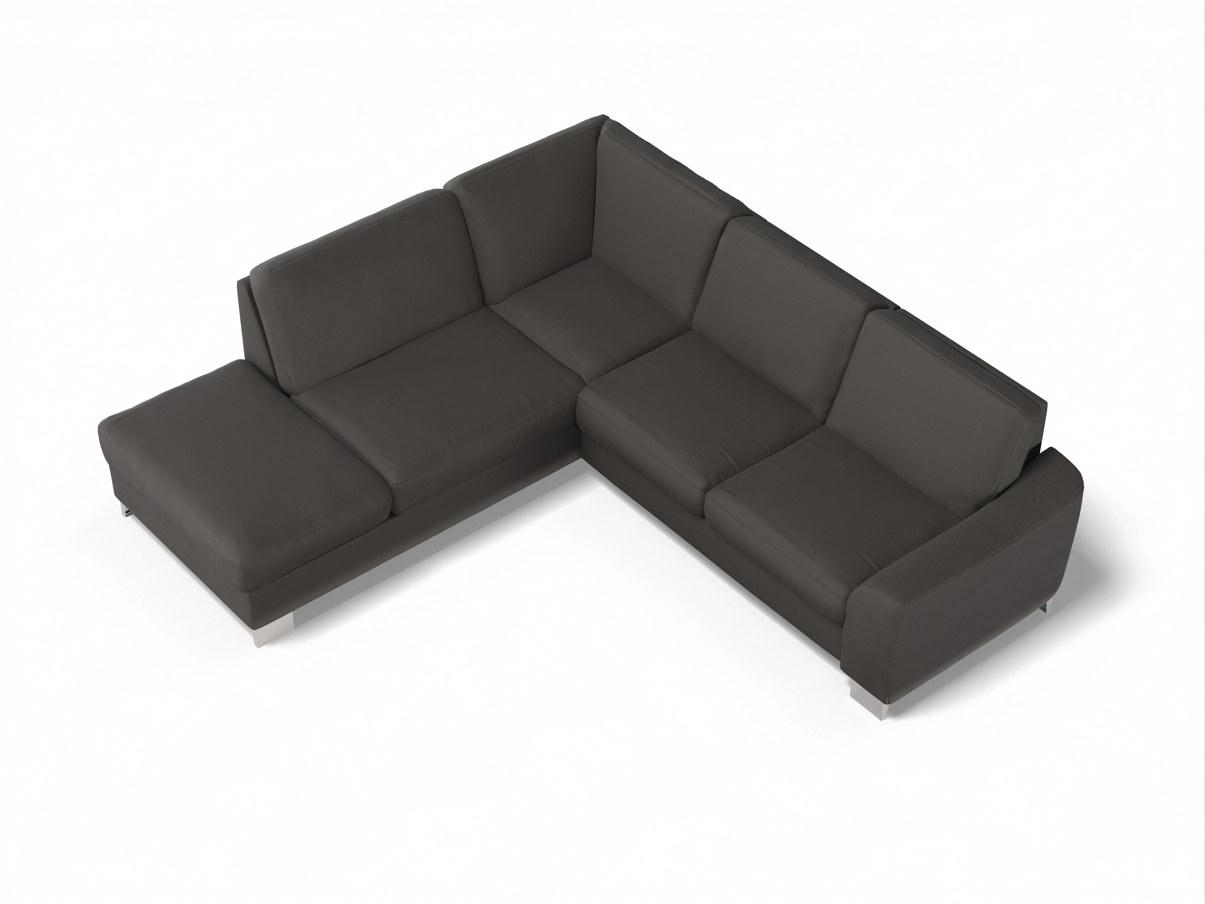 Ansicht des Produktes SC Family 1028 Ecksofa links Abschluss offen in Stoff Grau