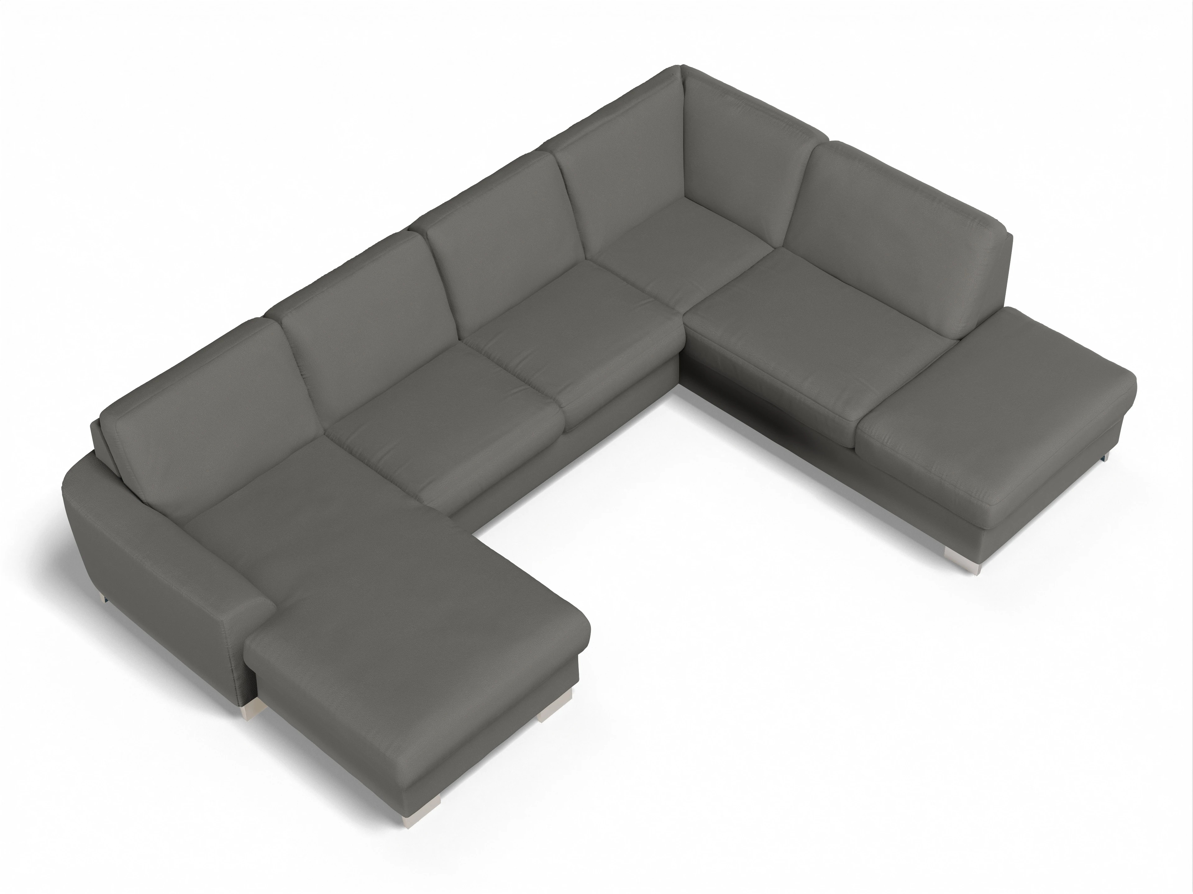 Ansicht des Produktes SC Family 1028 Wohnlandschaft offen beidseitig in Stoff Grau