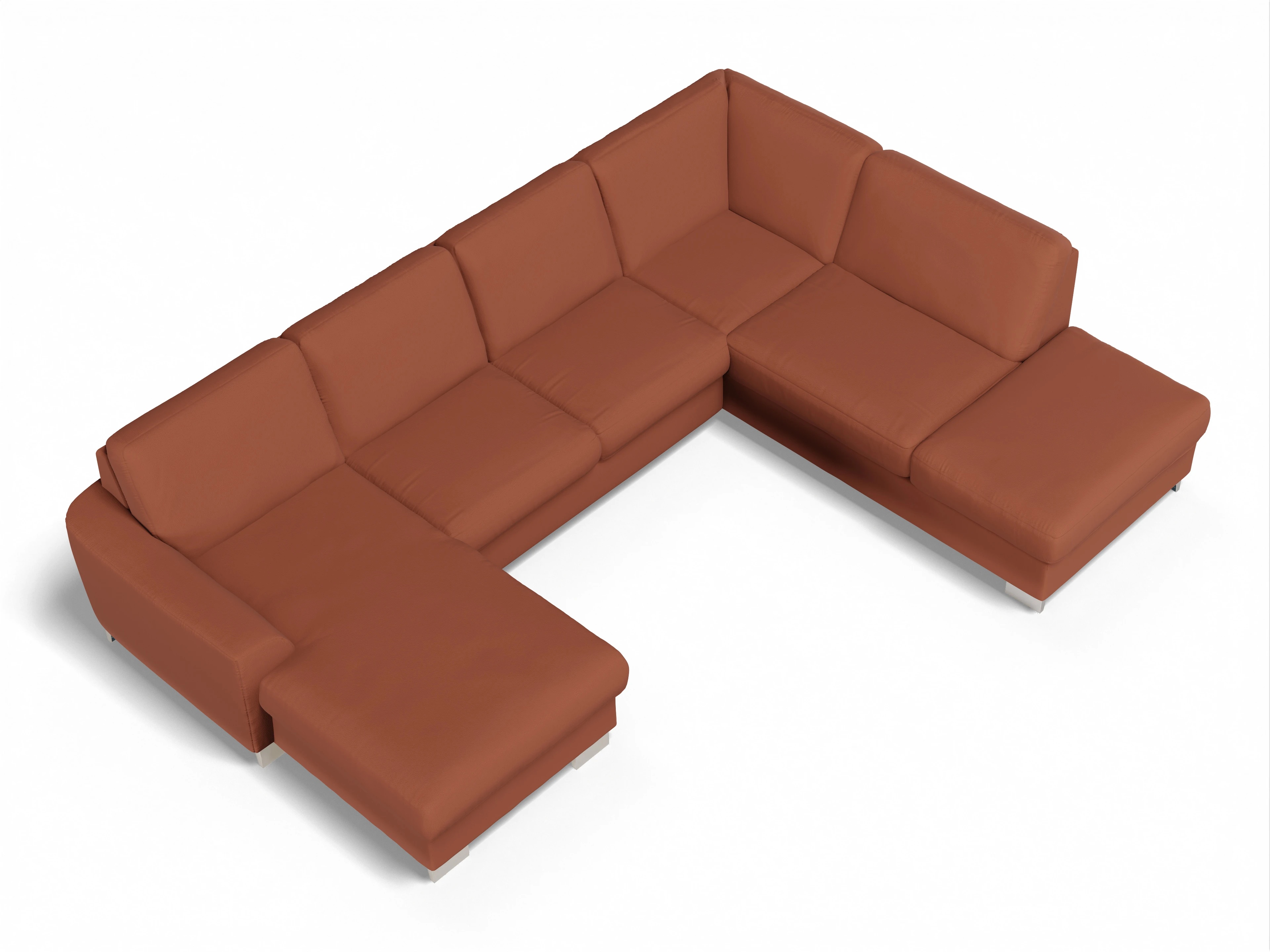 Ansicht des Produktes SC Family 1028 Wohnlandschaft offen beidseitig in Stoff Rot