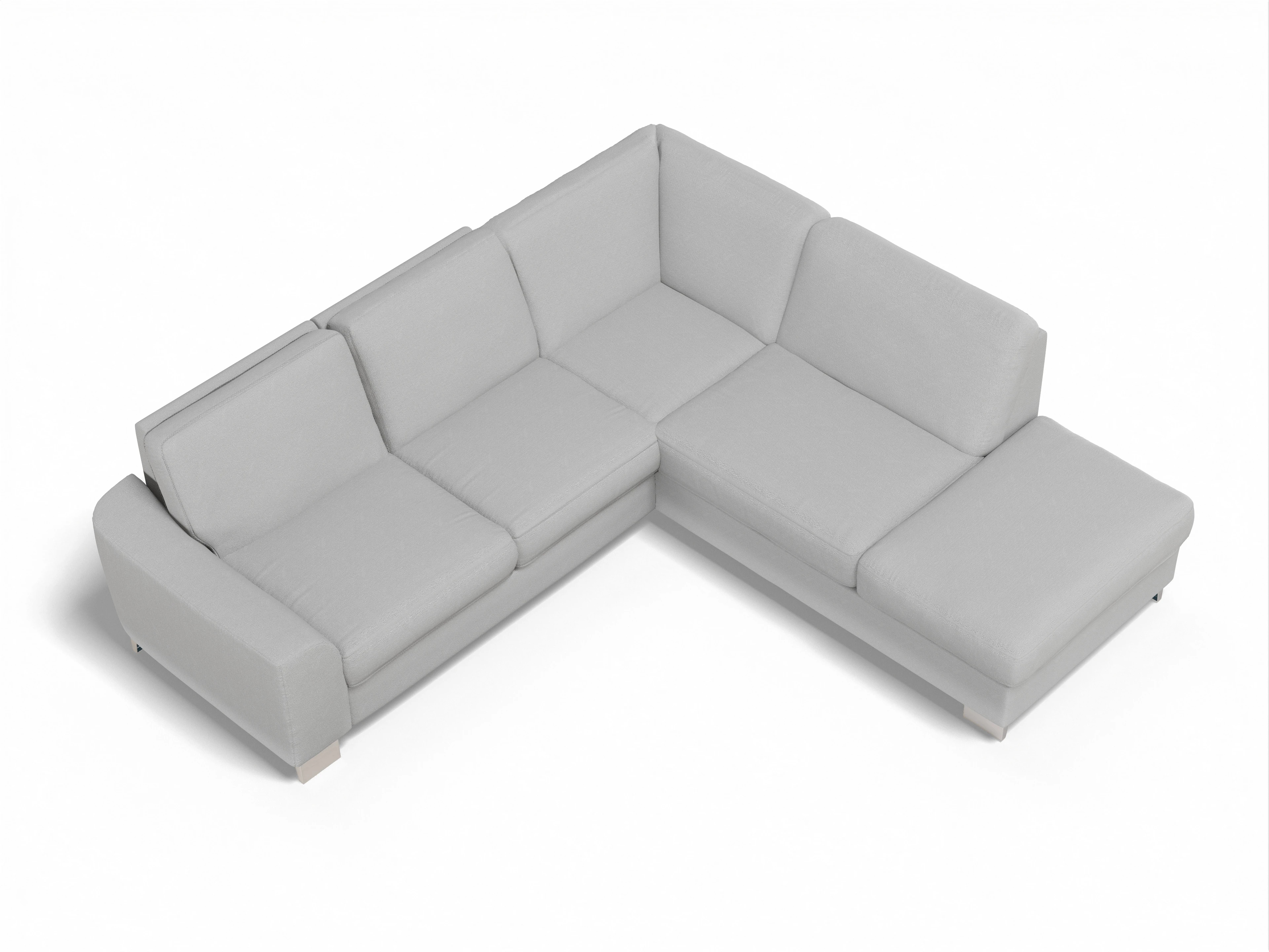 Ansicht des Produktes SC Family 1028 Ecksofa rechts Abschluss offen in Stoff Grau