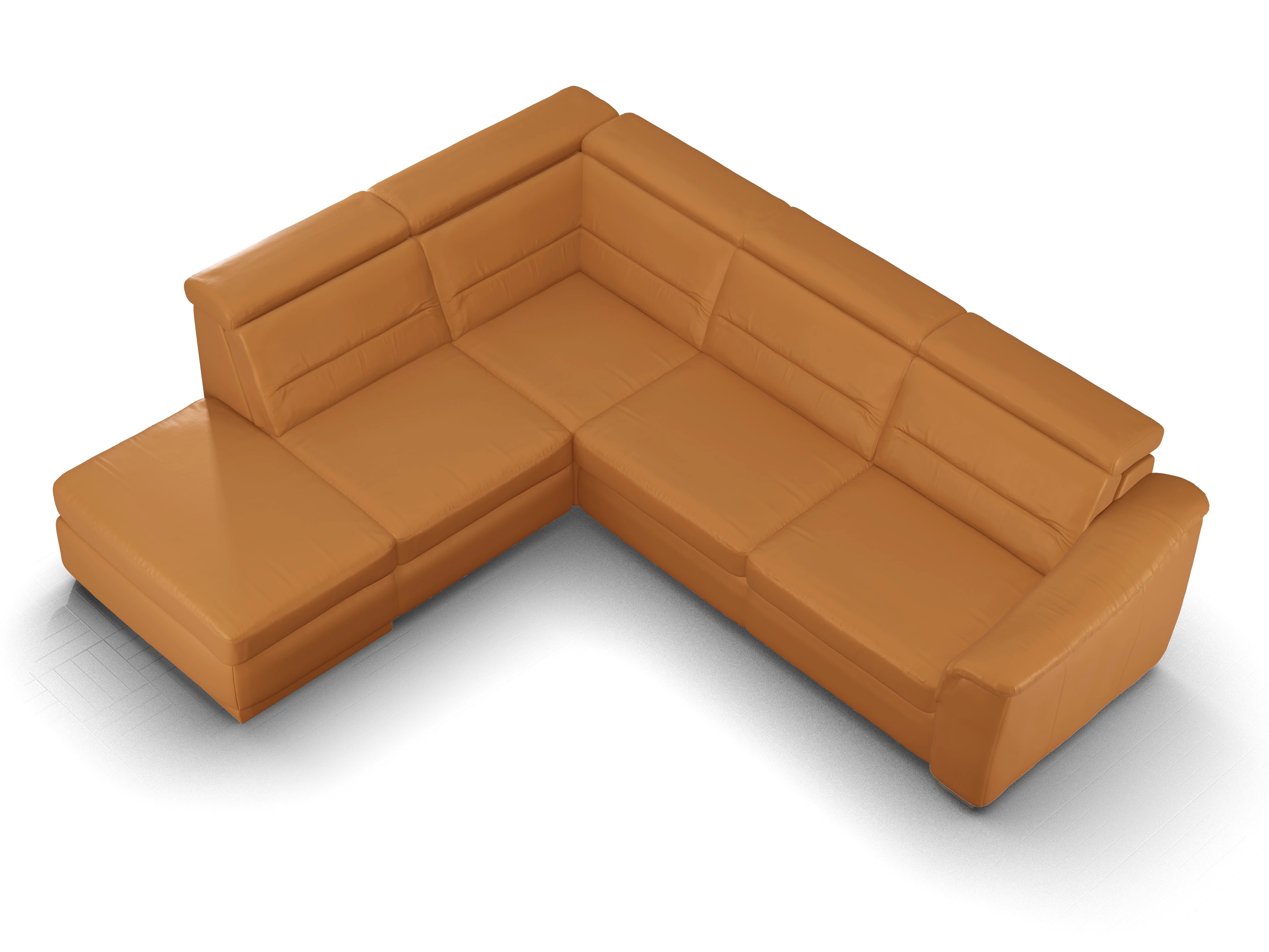 Ansicht des Produktes SC Select 1008 Ecksofa links Abschluss offen in Leder Orange