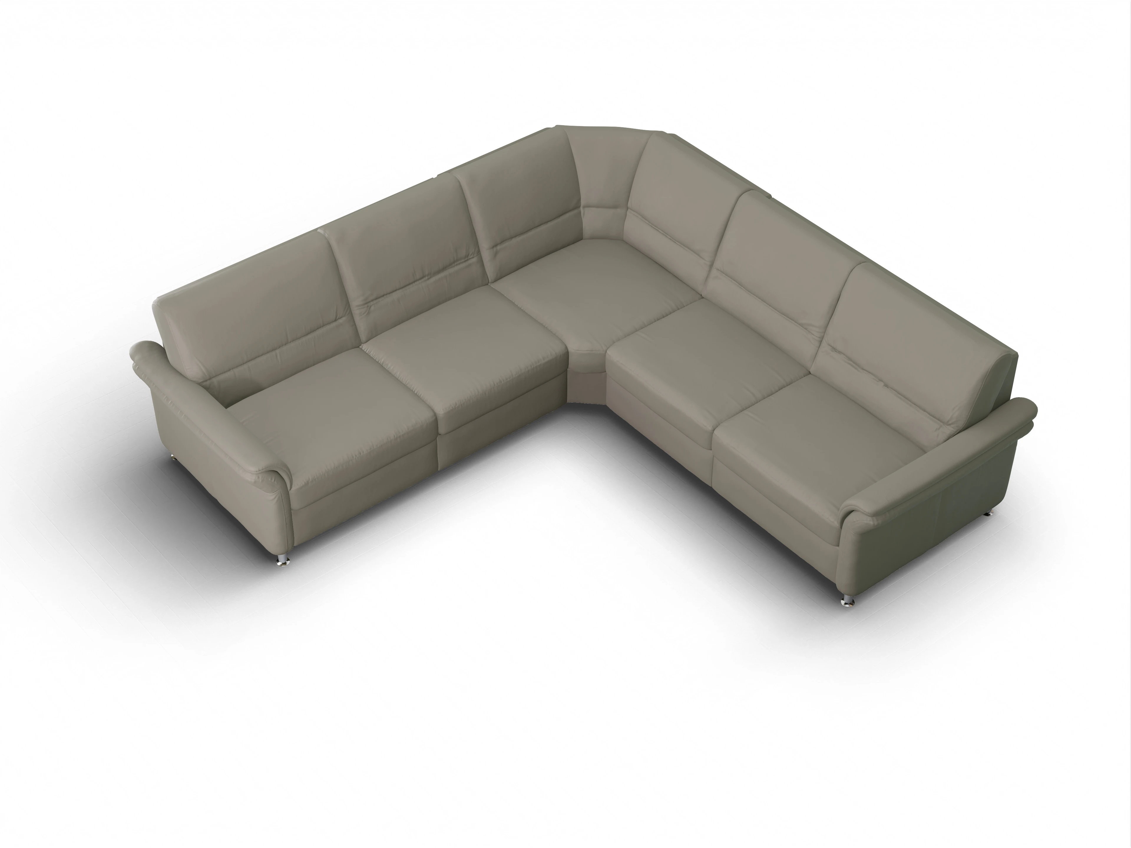 Sitz Concept Select 1010 Rundecke Medium Ansicht des Produktes SC Select 1010 Ecksofa gleichschenklig in Leder Grün