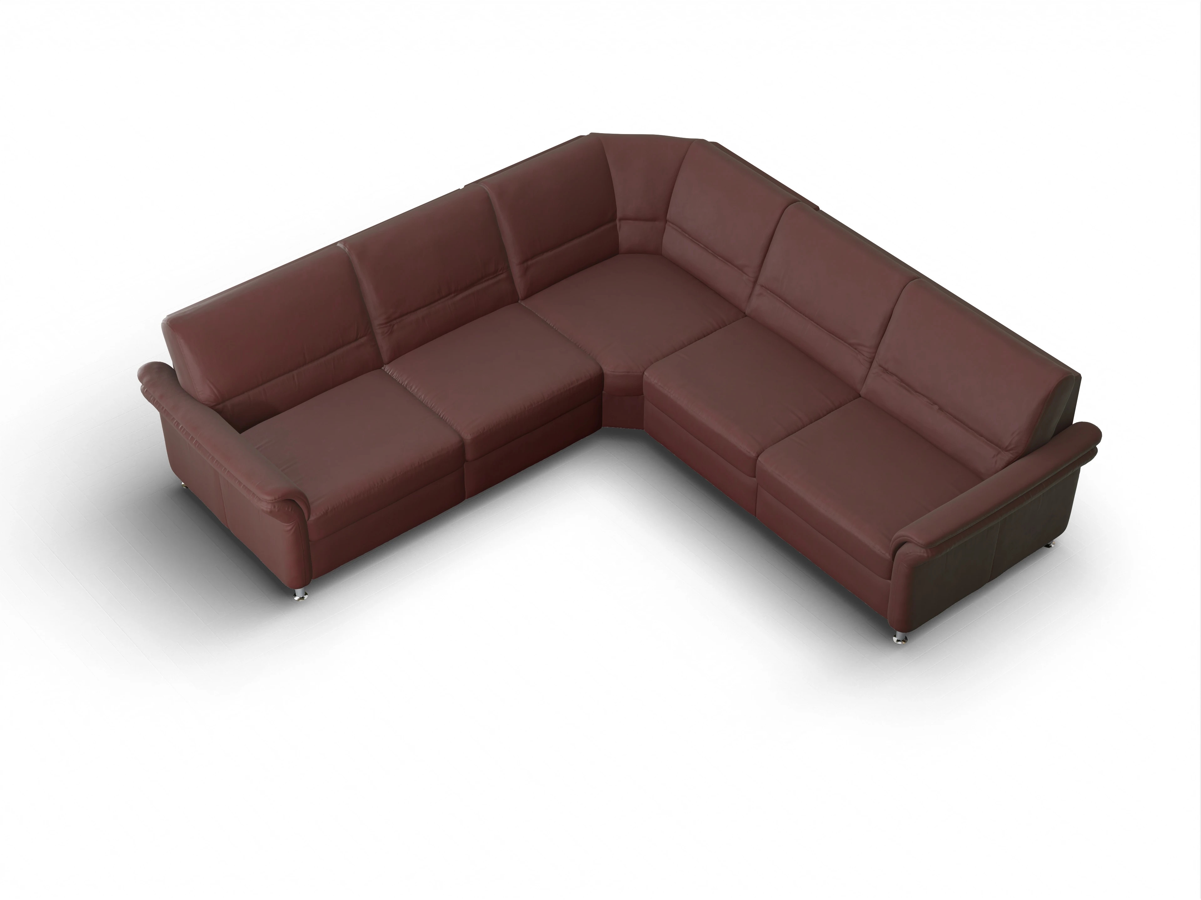 Sitz Concept Select 1010 Rundecke Medium Ansicht des Produktes SC Select 1010 Ecksofa gleichschenklig in Leder Lila