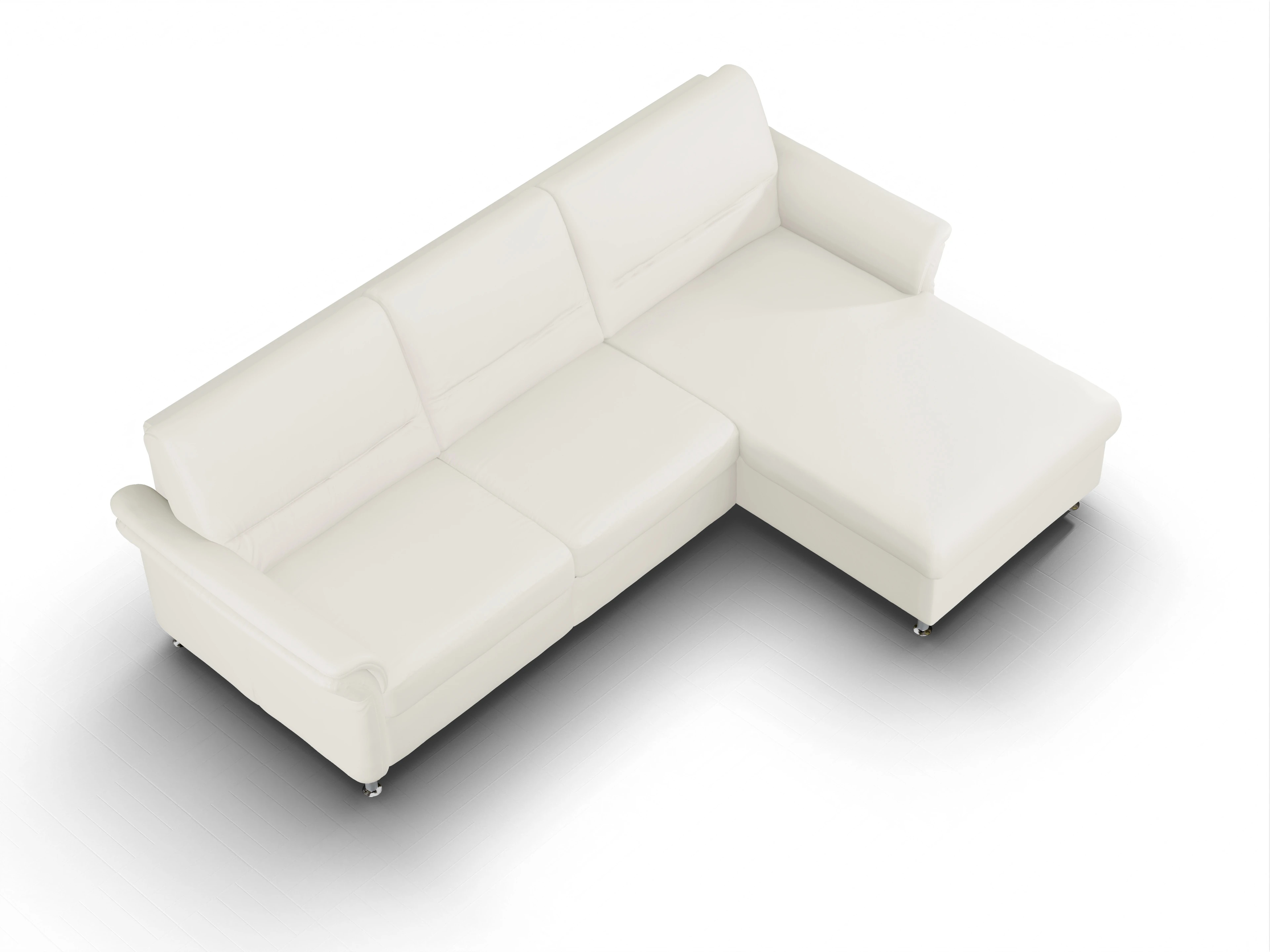 Ansicht des Produktes SC Select 1010 Ecksofa rechts Abschluss offen in Leder Beige