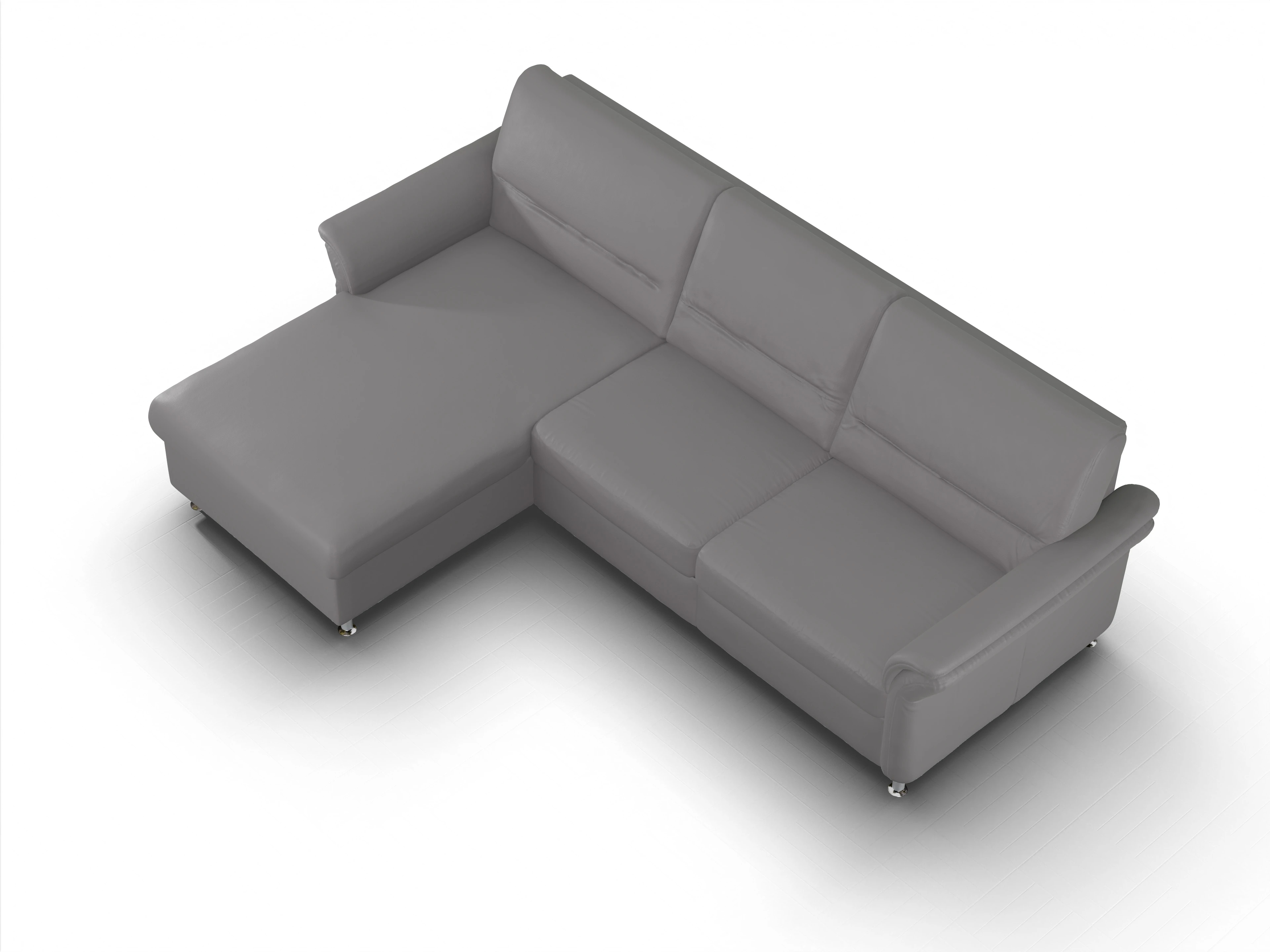 Ansicht des Produktes SC Select 1010 Ecksofa links Abschluss offen in Leder Grau