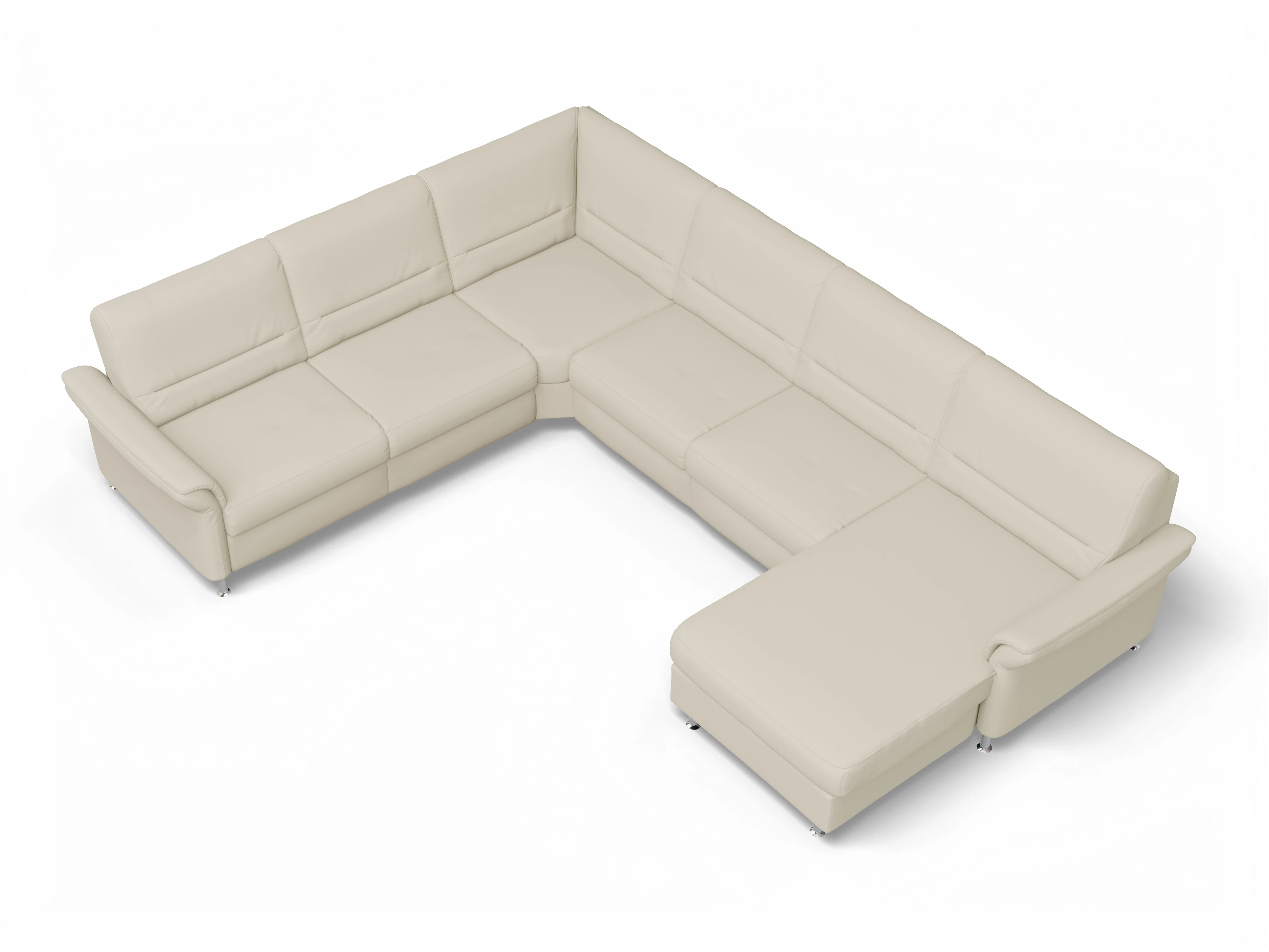 Ansicht des Produktes SC Family 1010 Wohnlandschaft Armlehne links Abschluss offen rechts in Stoff Beige