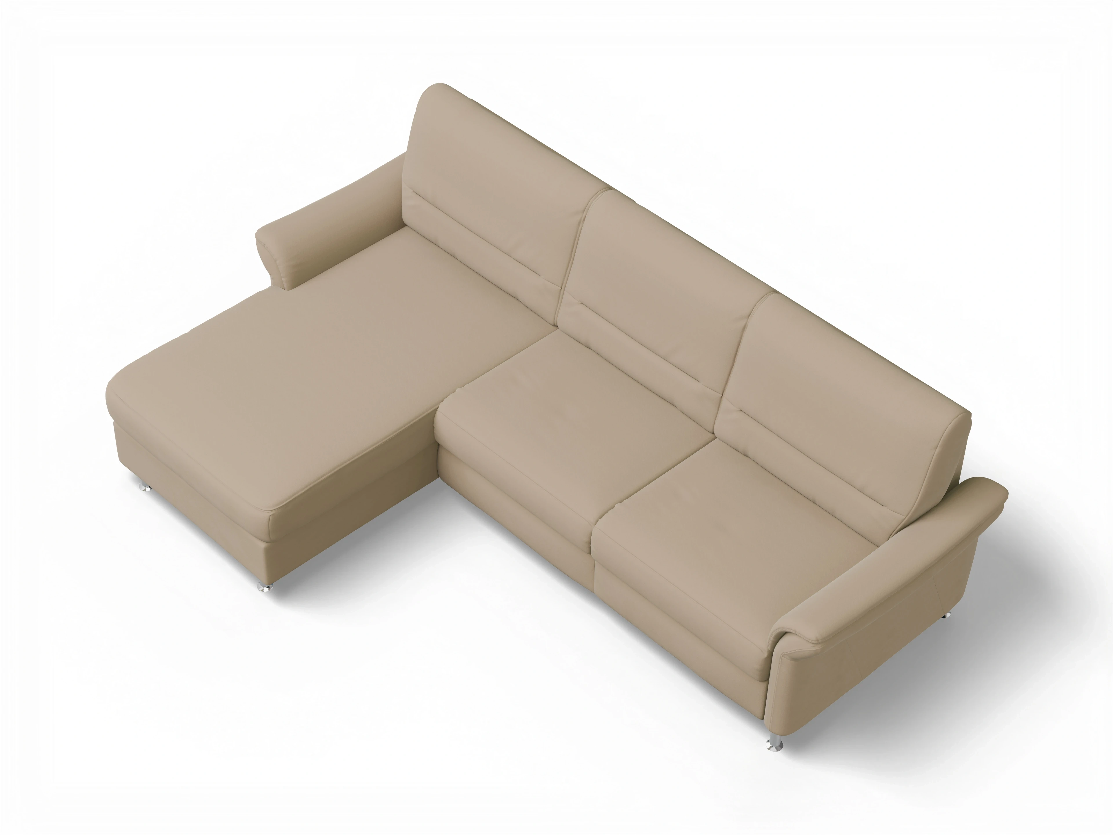 Sitz Concept Family 1010 Ecksofa Can 2,5 L Ansicht des Produktes SC Family 1010 Ecksofa links Abschluss offen in Stoff Beige