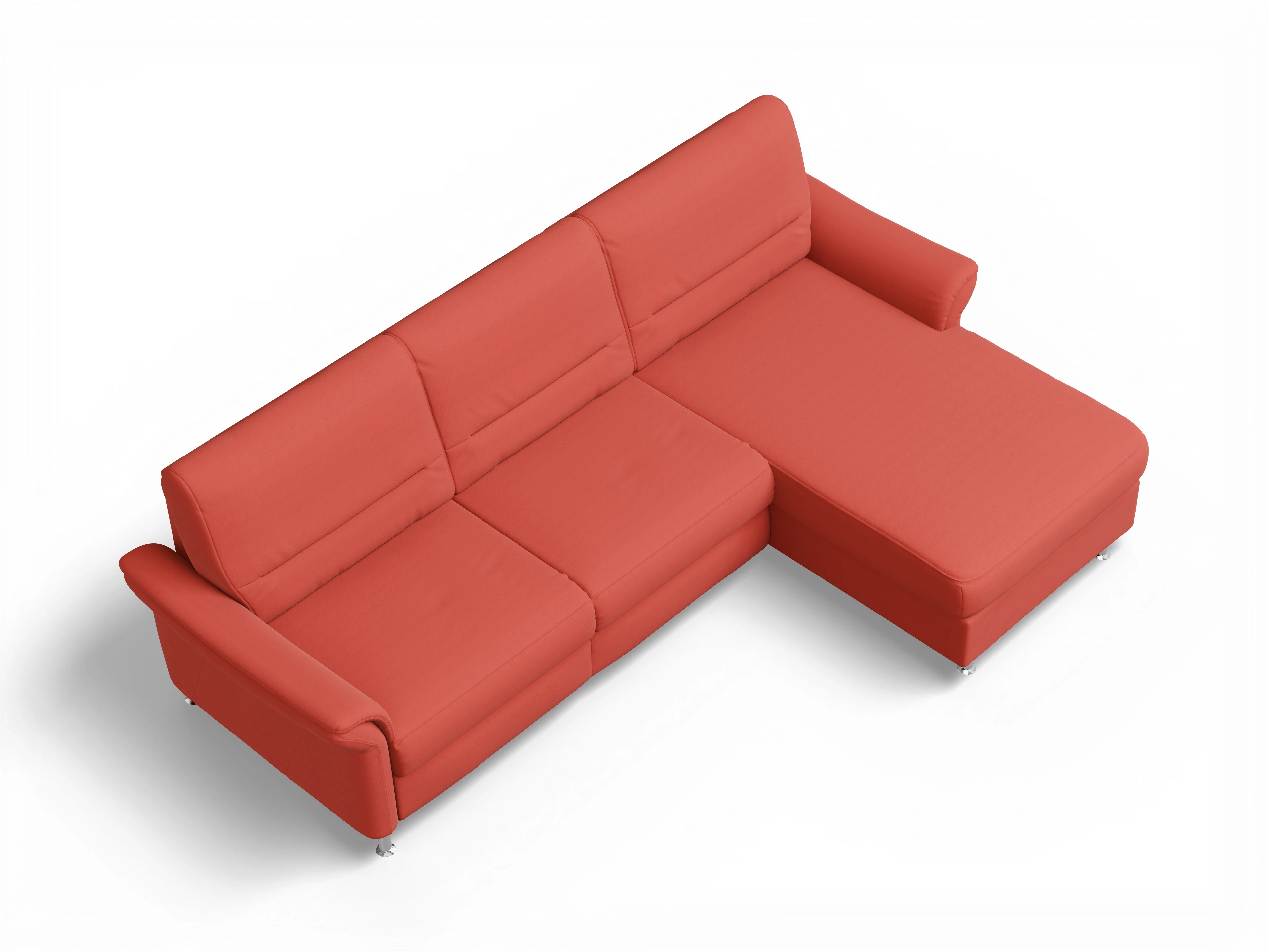 Sitz Concept Family 1010 Ecksofa Can 2,5 R Ansicht des Produktes SC Family 1010 Ecksofa rechts Abschluss offen in Stoff Orange