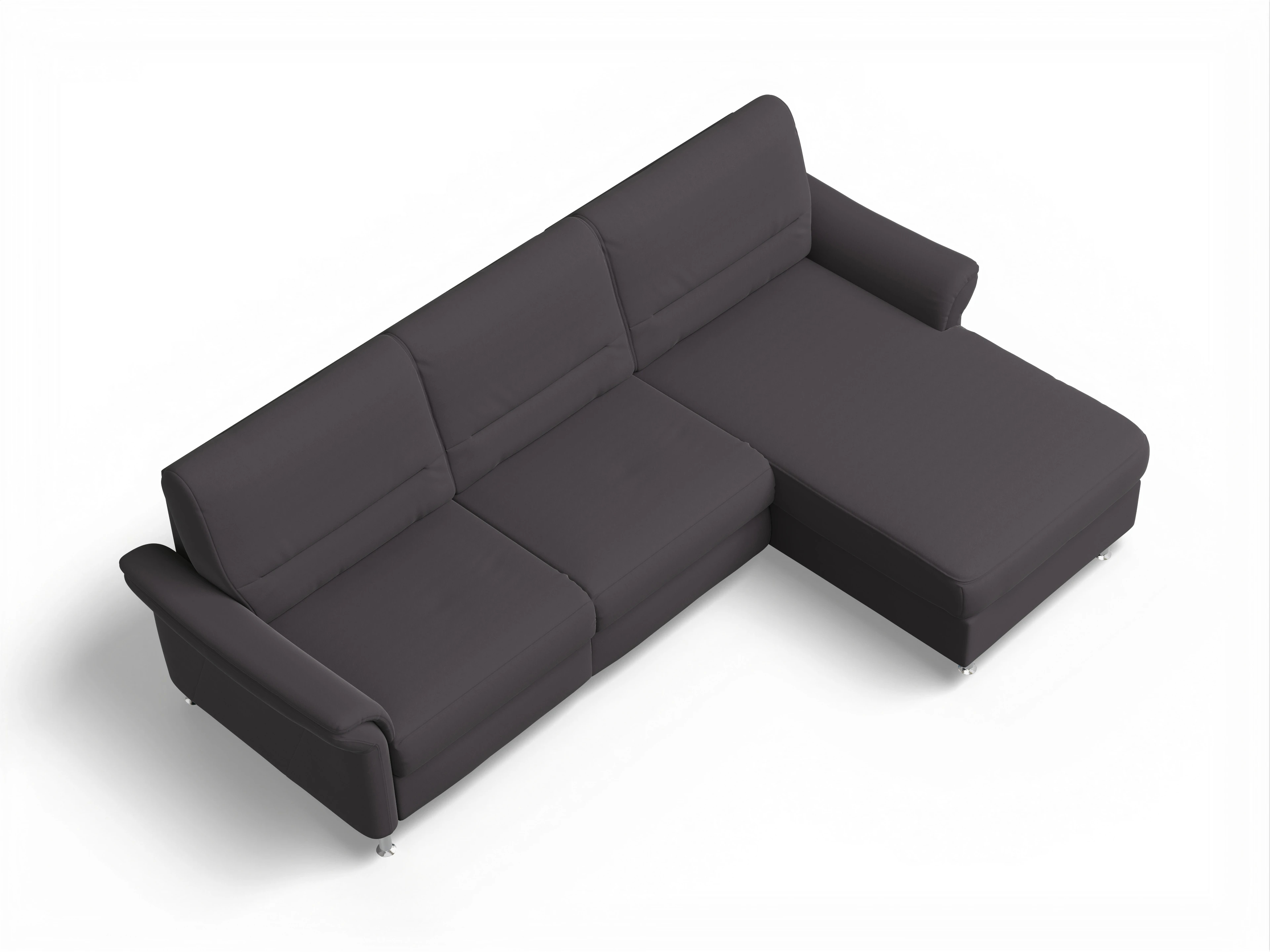 Sitz Concept Family 1010 Ecksofa Can 2,5 R Ansicht des Produktes SC Family 1010 Ecksofa rechts Abschluss offen in Stoff Lila