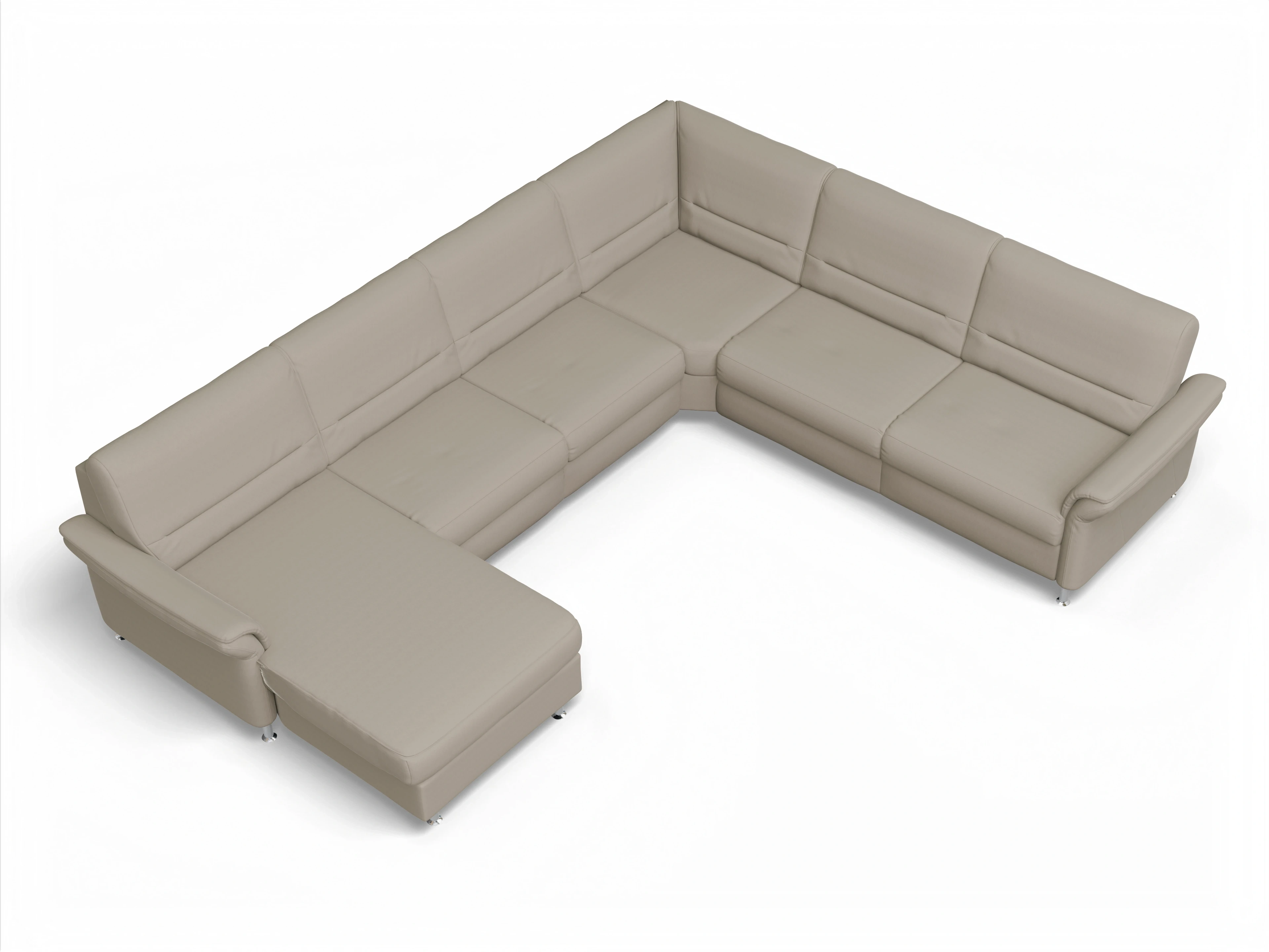Sitz Concept Family 1010 CanSE Large L Ansicht des Produktes SC Family 1010 Wohnlandschaft Armlehne rechts Abschluss offen links in Stoff Beige