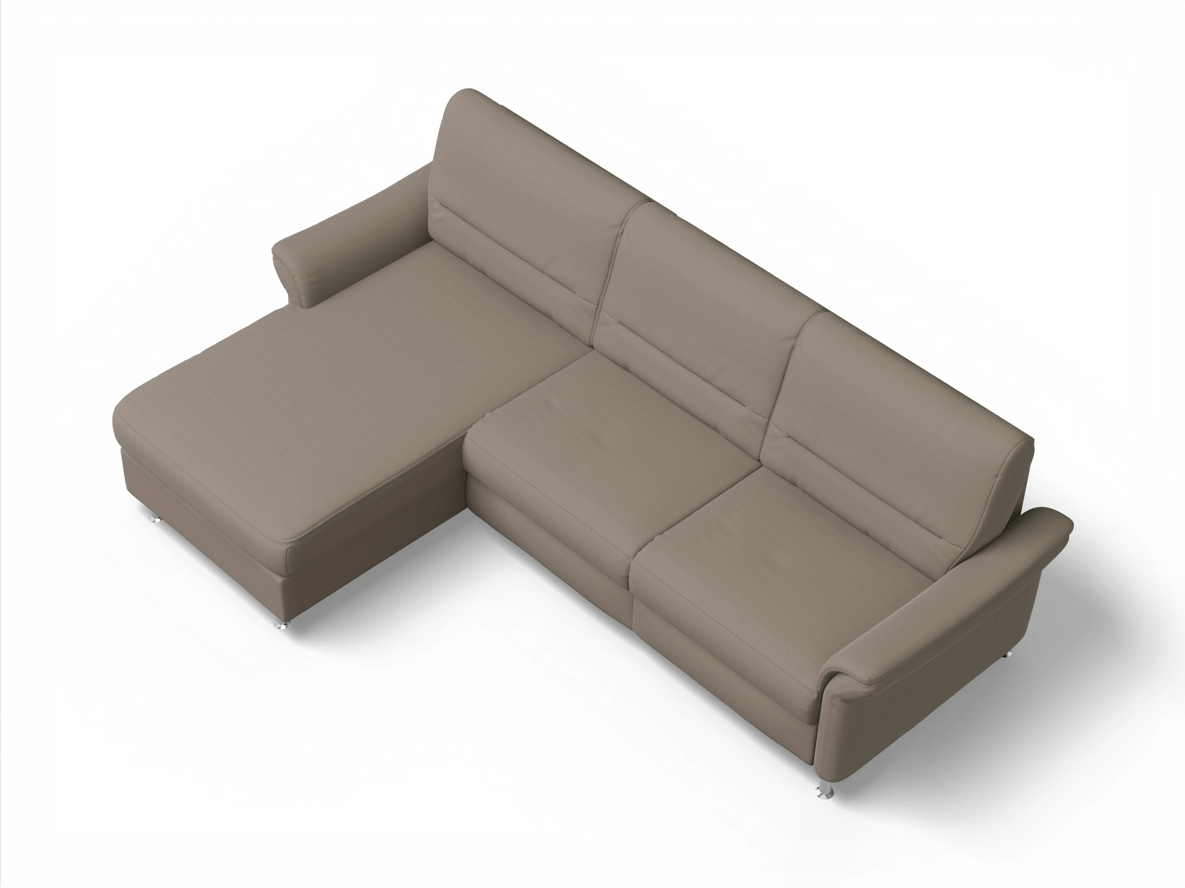 Ansicht des Produktes SC Family 1010 Ecksofa links Abschluss offen in Stoff Beige