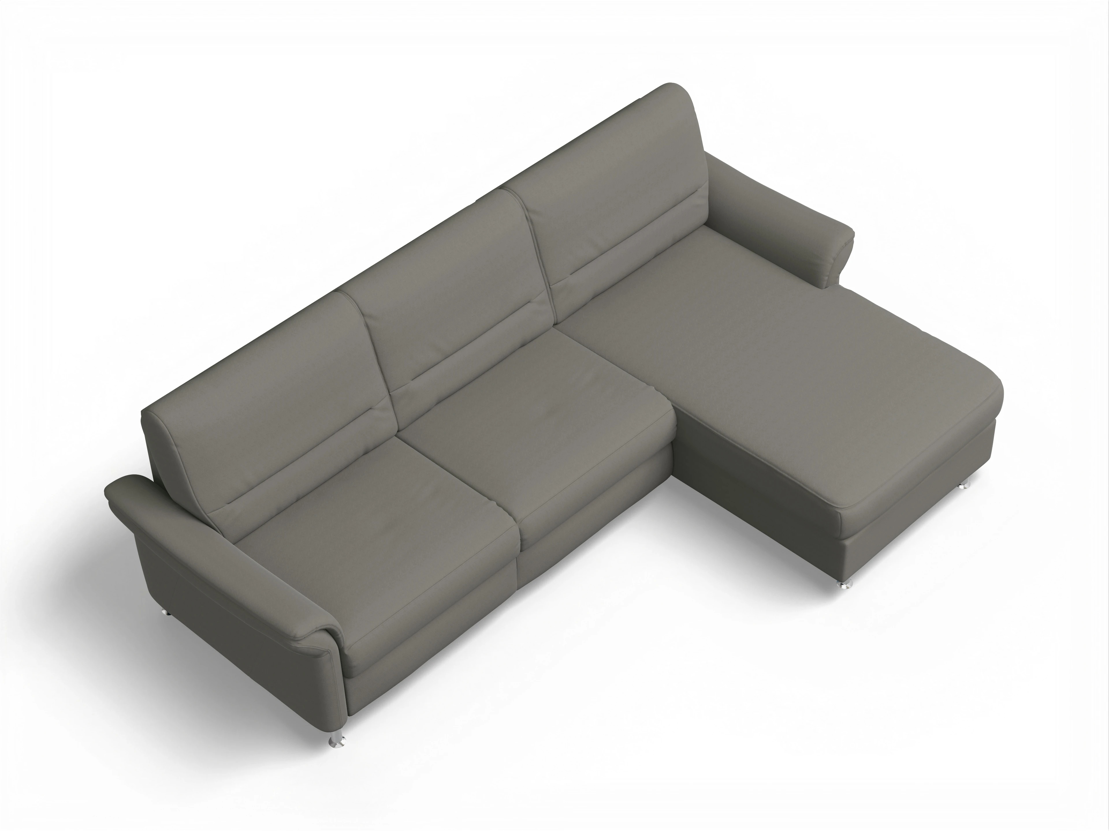 Ansicht des Produktes SC Family 1010 Ecksofa rechts Abschluss offen in Stoff Grau