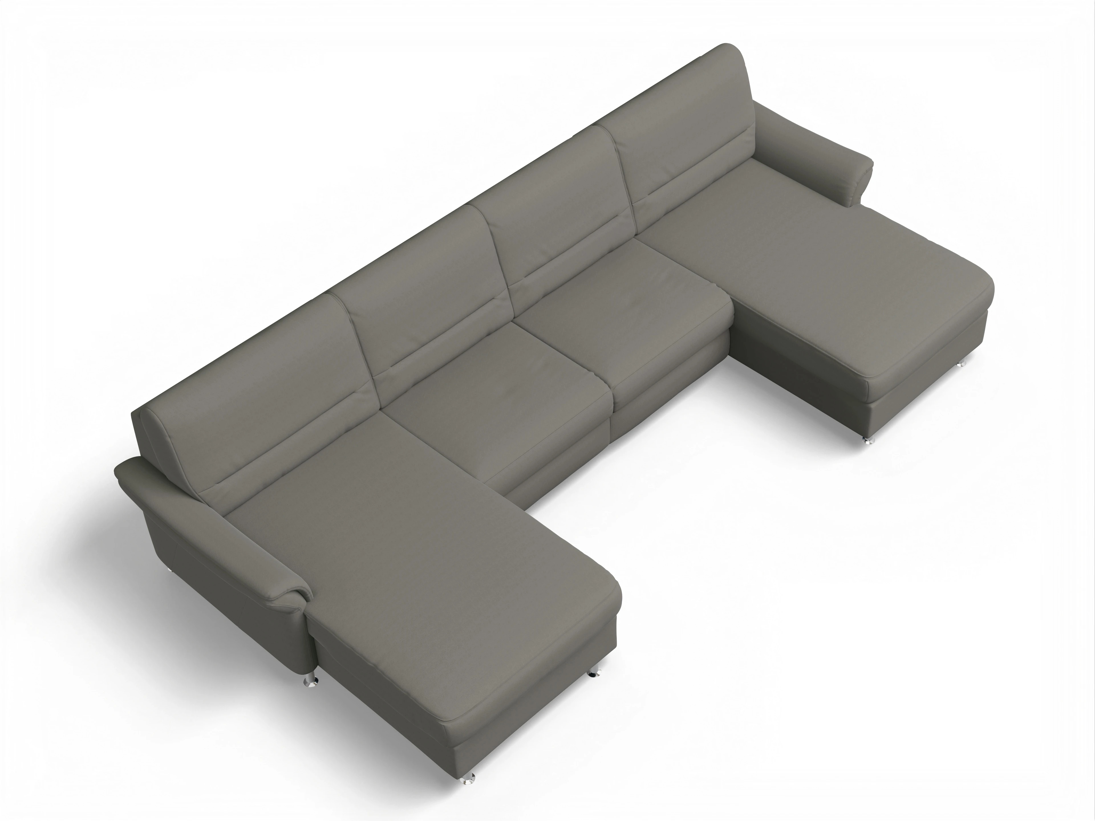 Ansicht des Produktes SC Family 1010 Wohnlandschaft offen beidseitig in Stoff Grau