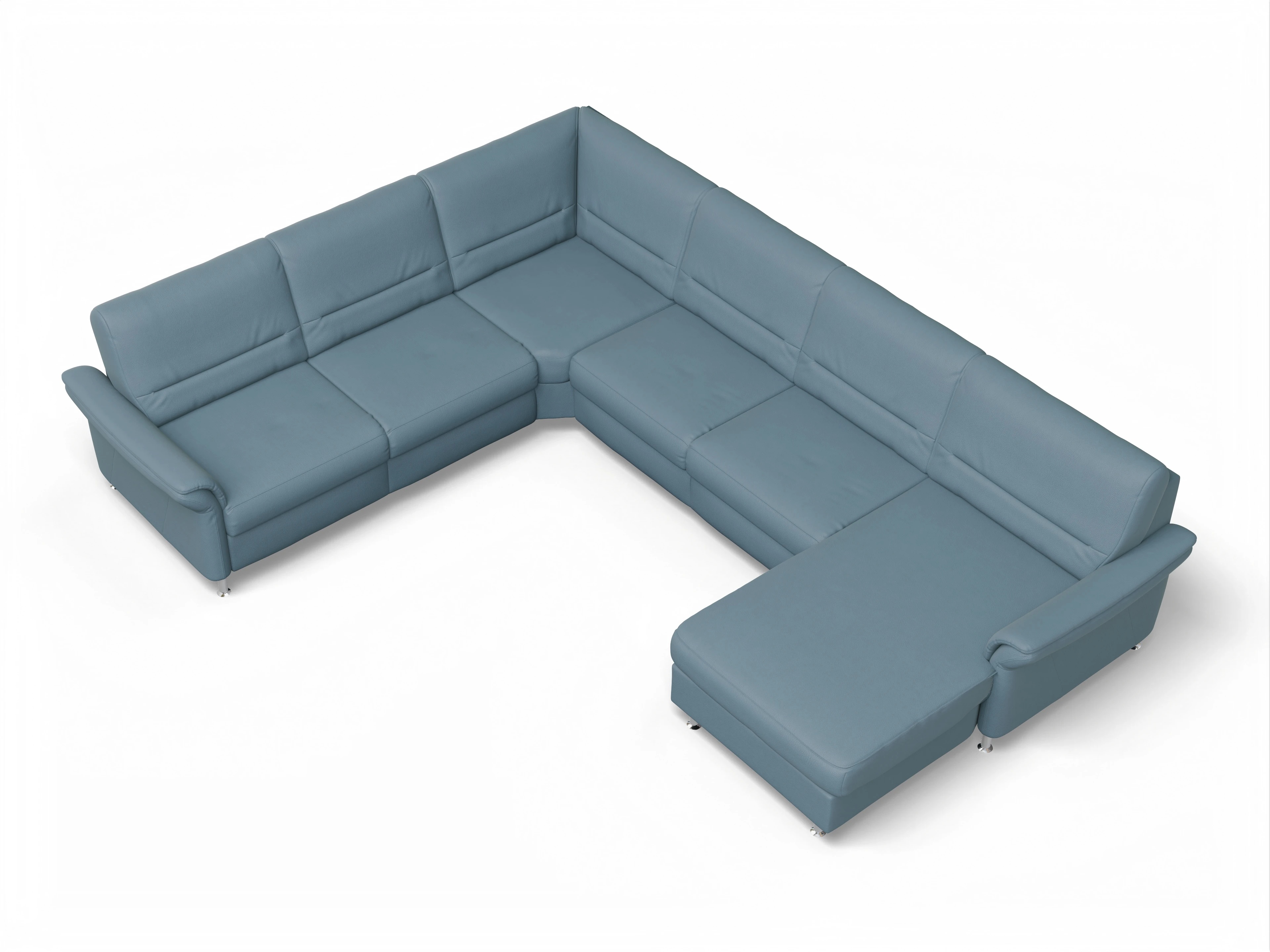 Ansicht des Produktes SC Family 1010 Wohnlandschaft Armlehne links Abschluss offen rechts in Stoff Grau