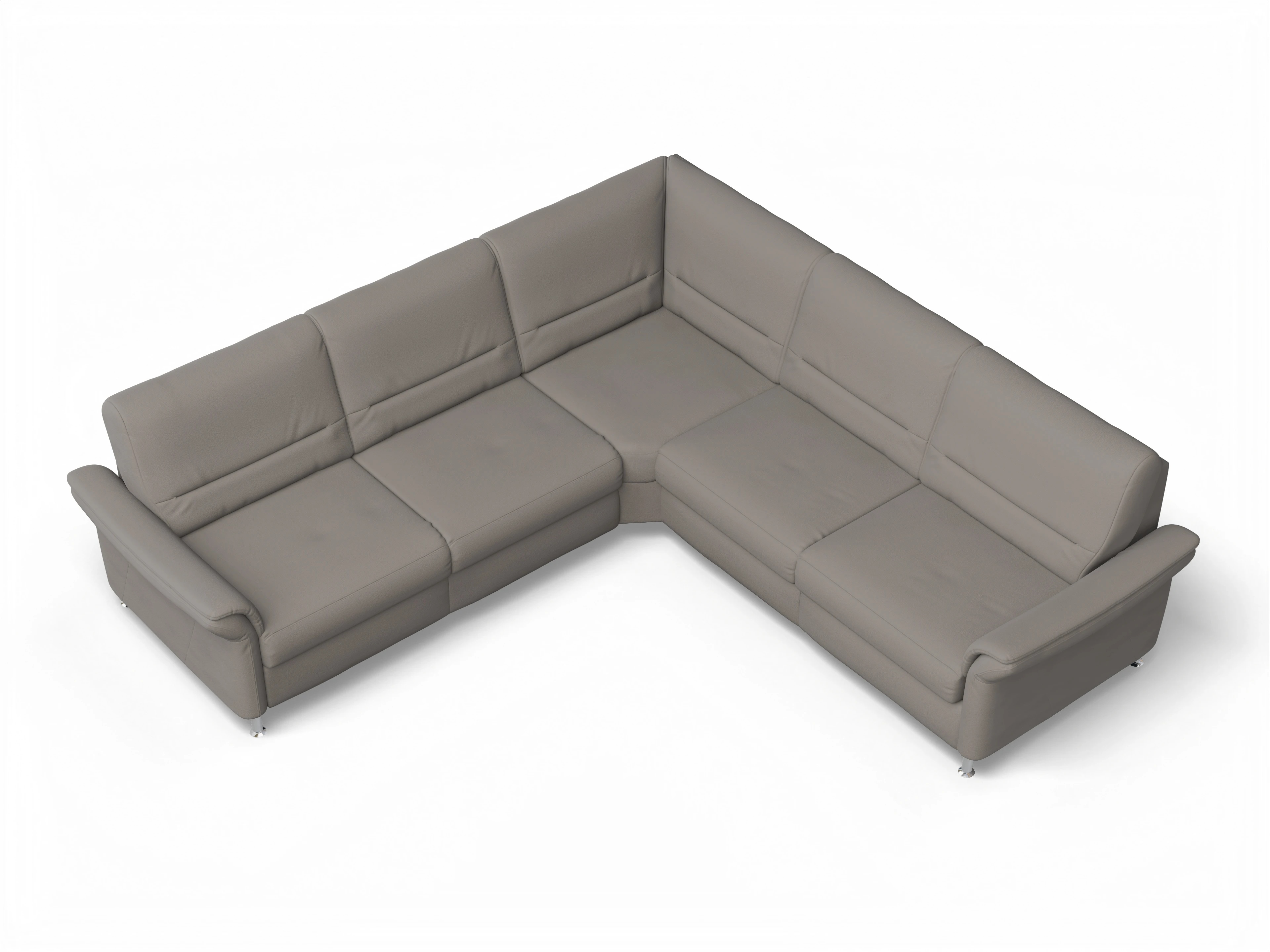 Sitz Concept Family 1010 Rundecke Medium Ansicht des Produktes SC Family 1010 Ecksofa gleichschenklig in Stoff Grau