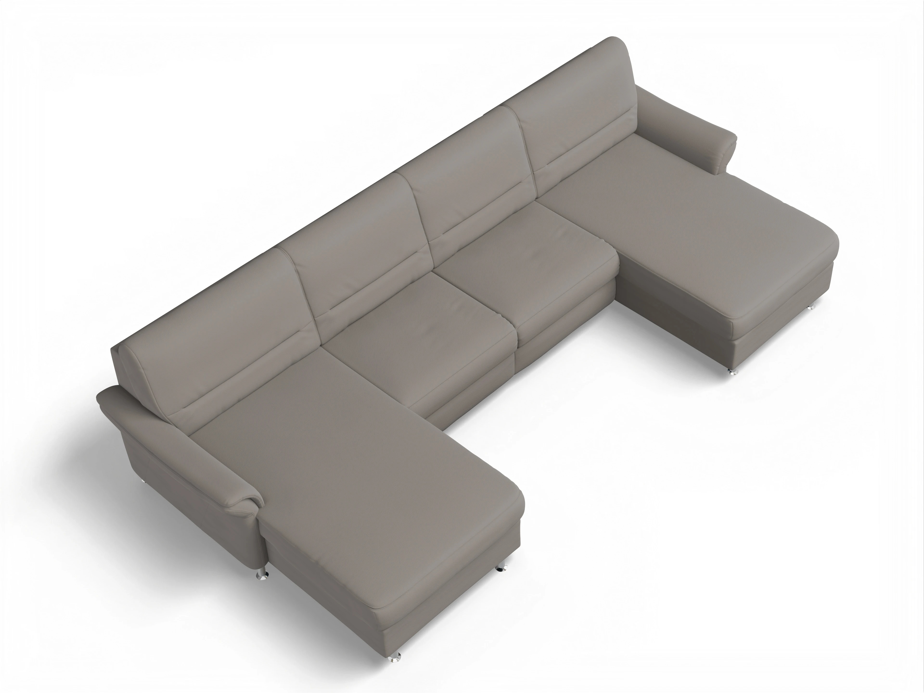 Ansicht des Produktes SC Family 1010 Wohnlandschaft offen beidseitig in Stoff Grau