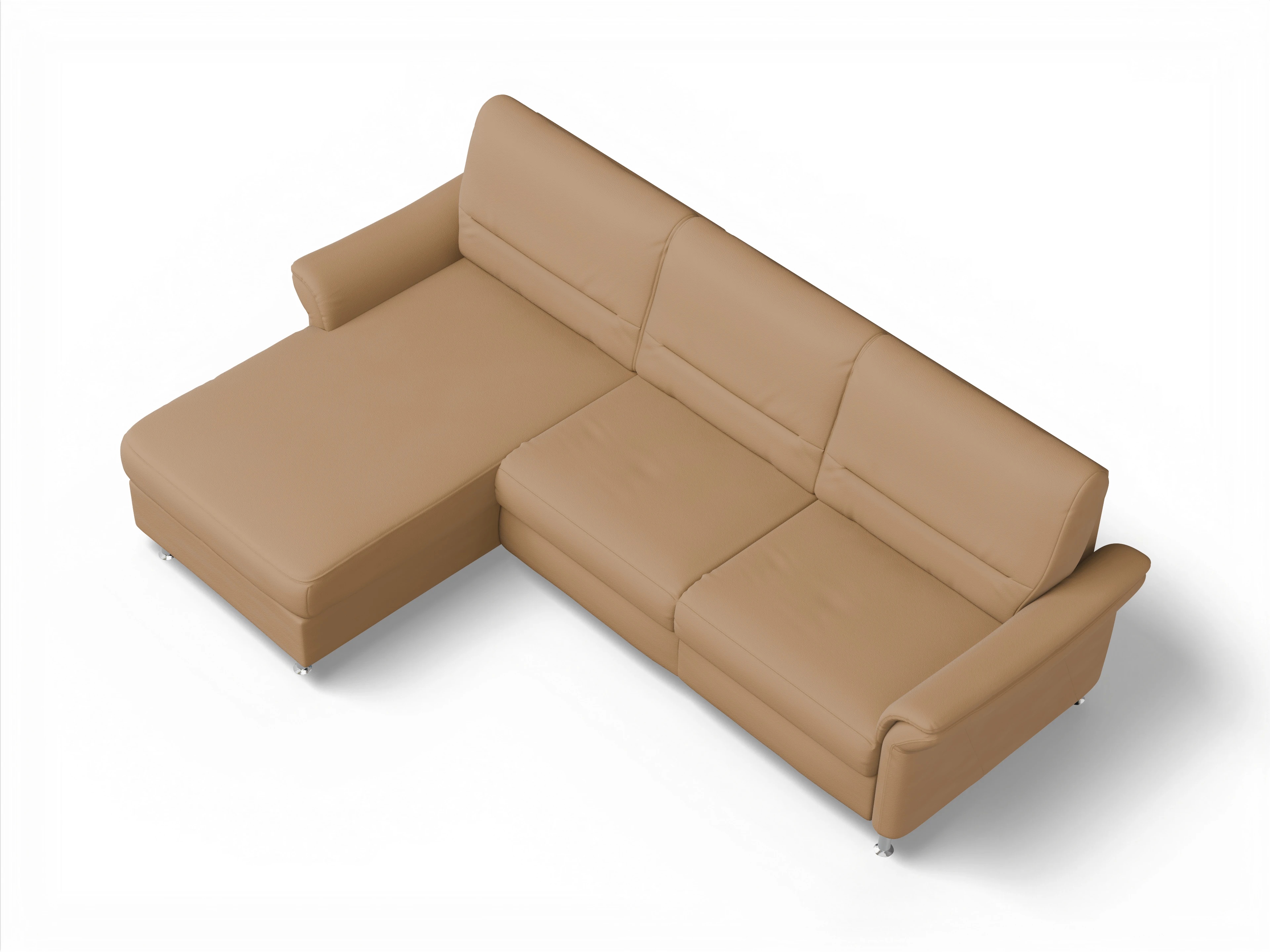 Ansicht des Produktes SC Family 1010 Ecksofa links Abschluss offen in Stoff Beige