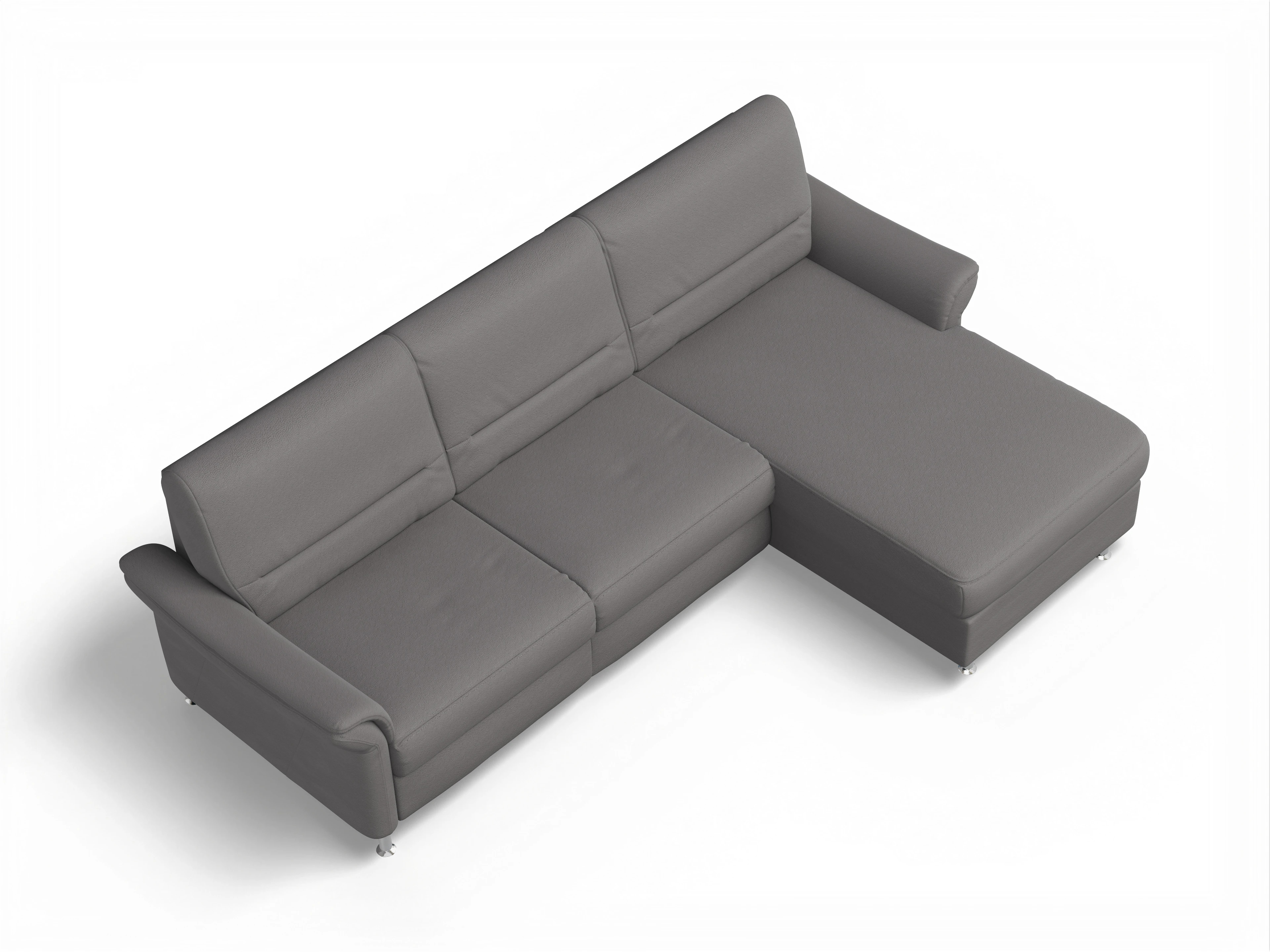 Ansicht des Produktes SC Family 1010 Ecksofa rechts Abschluss offen in Stoff Grau