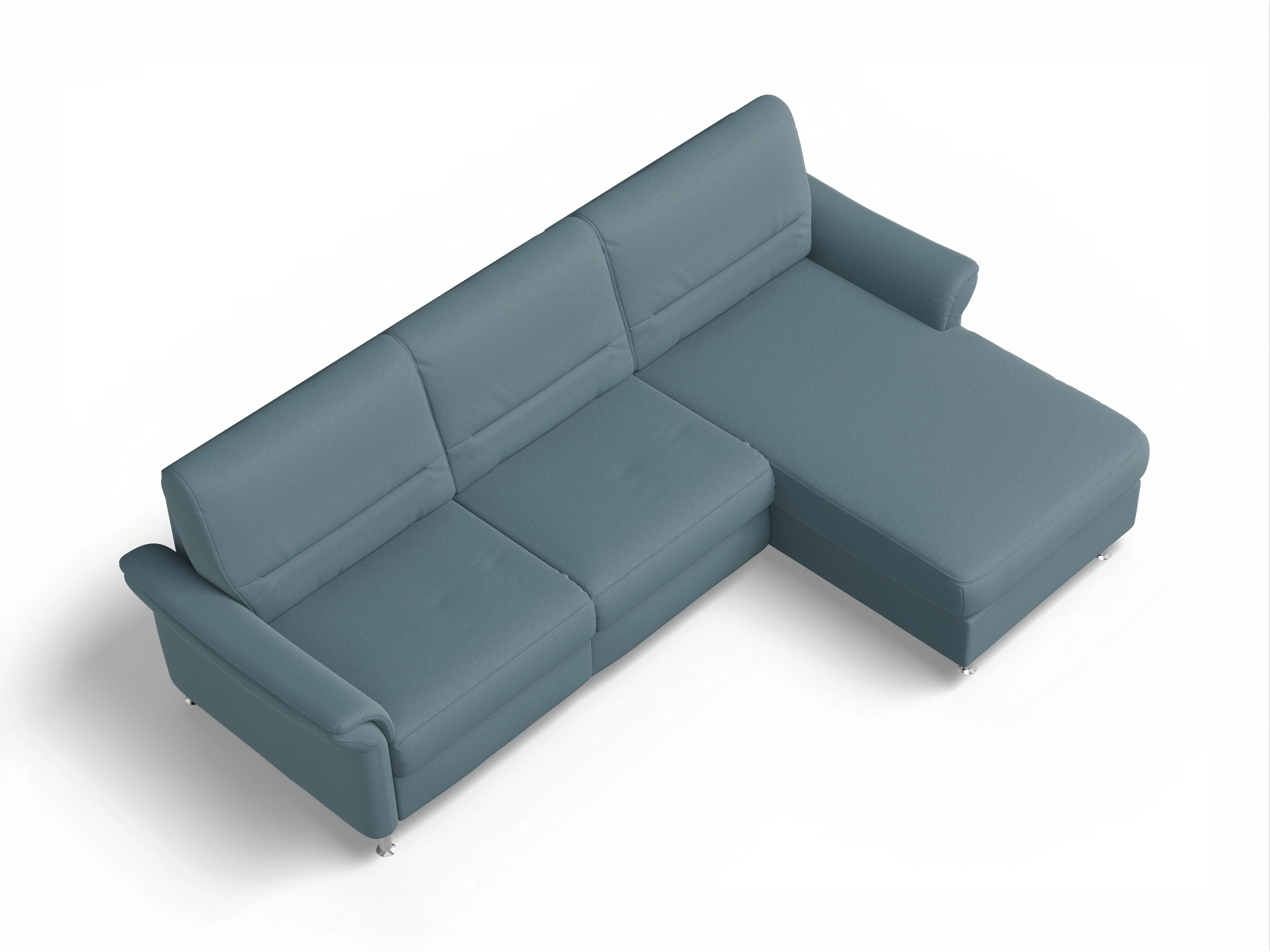Sitz Concept Family 1010 Ecksofa Can 2,5 R Ansicht des Produktes SC Family 1010 Ecksofa rechts Abschluss offen in Stoff Blau