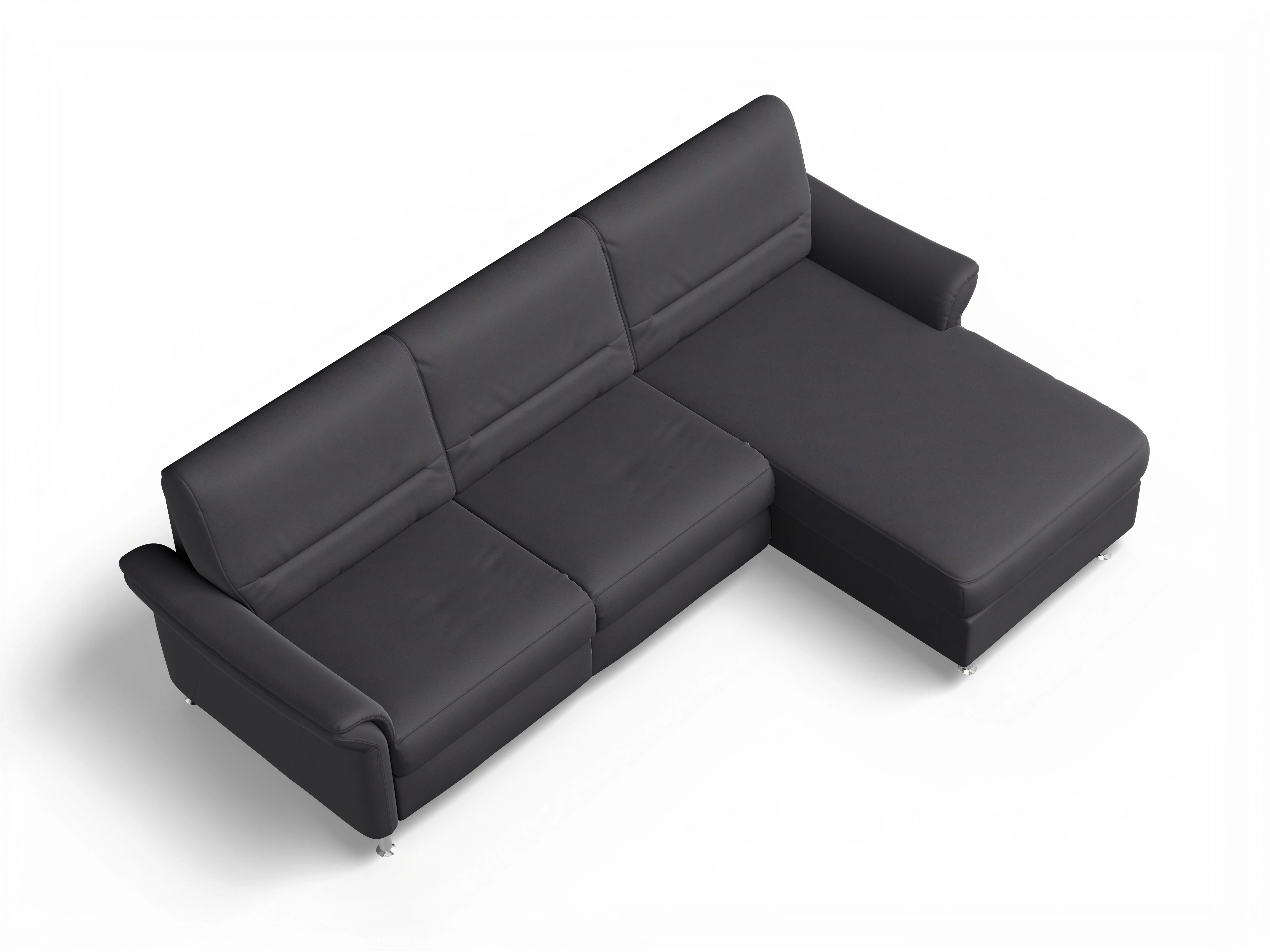 Sitz Concept Family 1010 Ecksofa Can 2,5 R Ansicht des Produktes SC Family 1010 Ecksofa rechts Abschluss offen in Stoff Blau