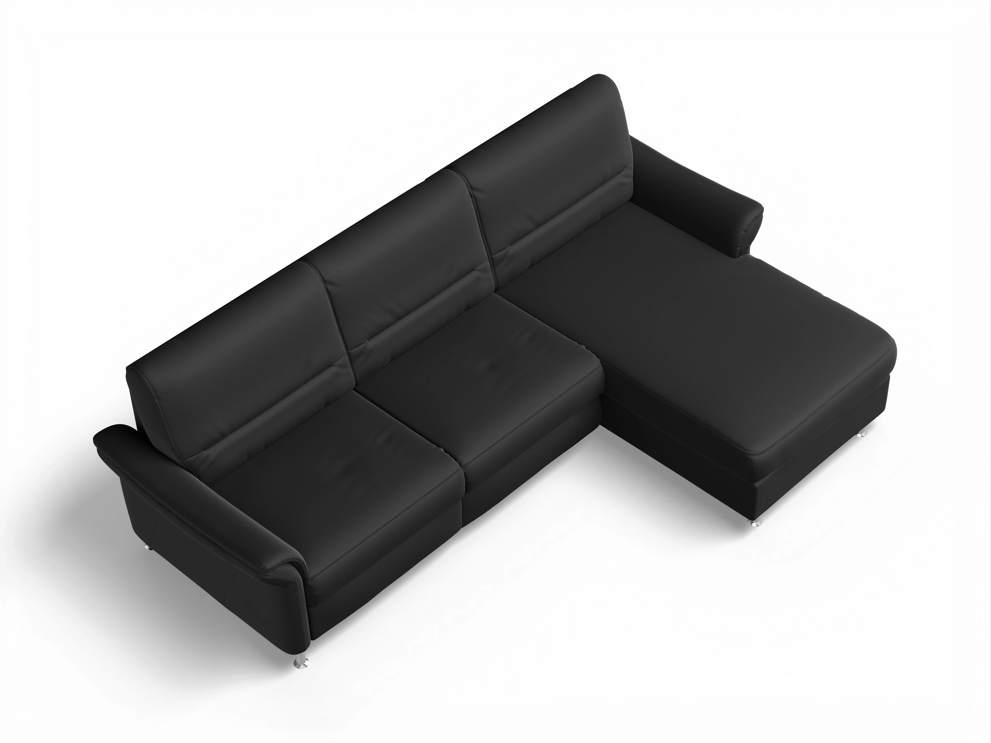 Sitz Concept Family 1010 Ecksofa Can 2,5 R Ansicht des Produktes SC Family 1010 Ecksofa rechts Abschluss offen in Stoff Schwarz