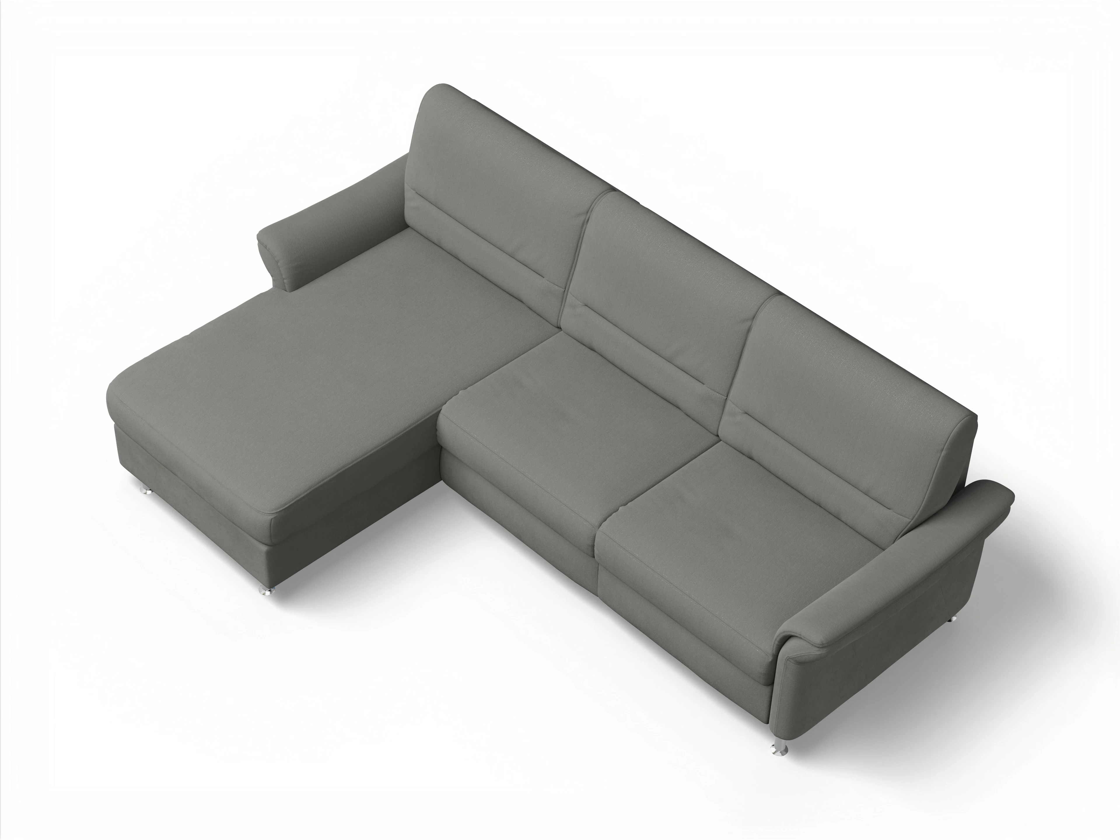 Ansicht des Produktes SC Family 1010 Ecksofa links Abschluss offen in Stoff Grau