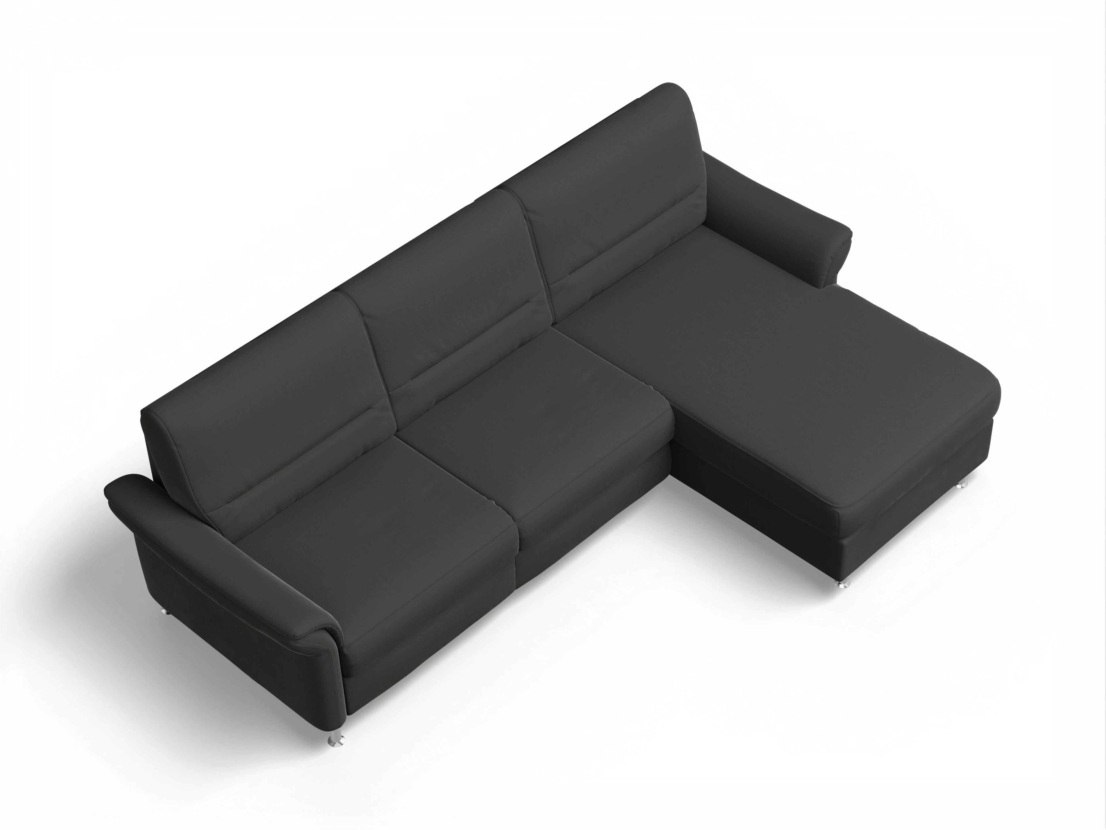 Sitz Concept Family 1010 Ecksofa Can 2,5 R Ansicht des Produktes SC Family 1010 Ecksofa rechts Abschluss offen in Stoff Grau