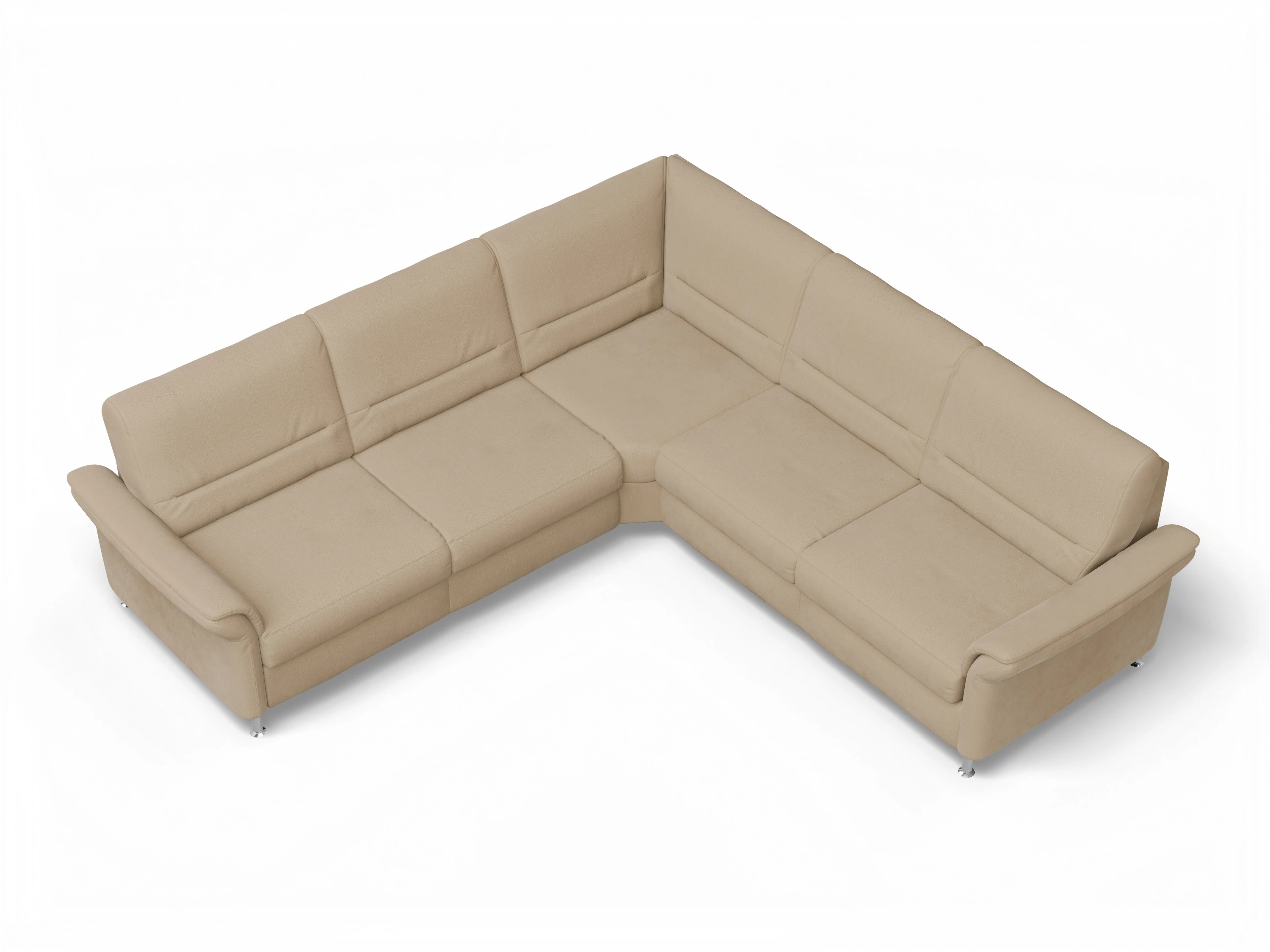 Sitz Concept Family 1010 Rundecke Medium Ansicht des Produktes SC Family 1010 Ecksofa gleichschenklig in Stoff Beige