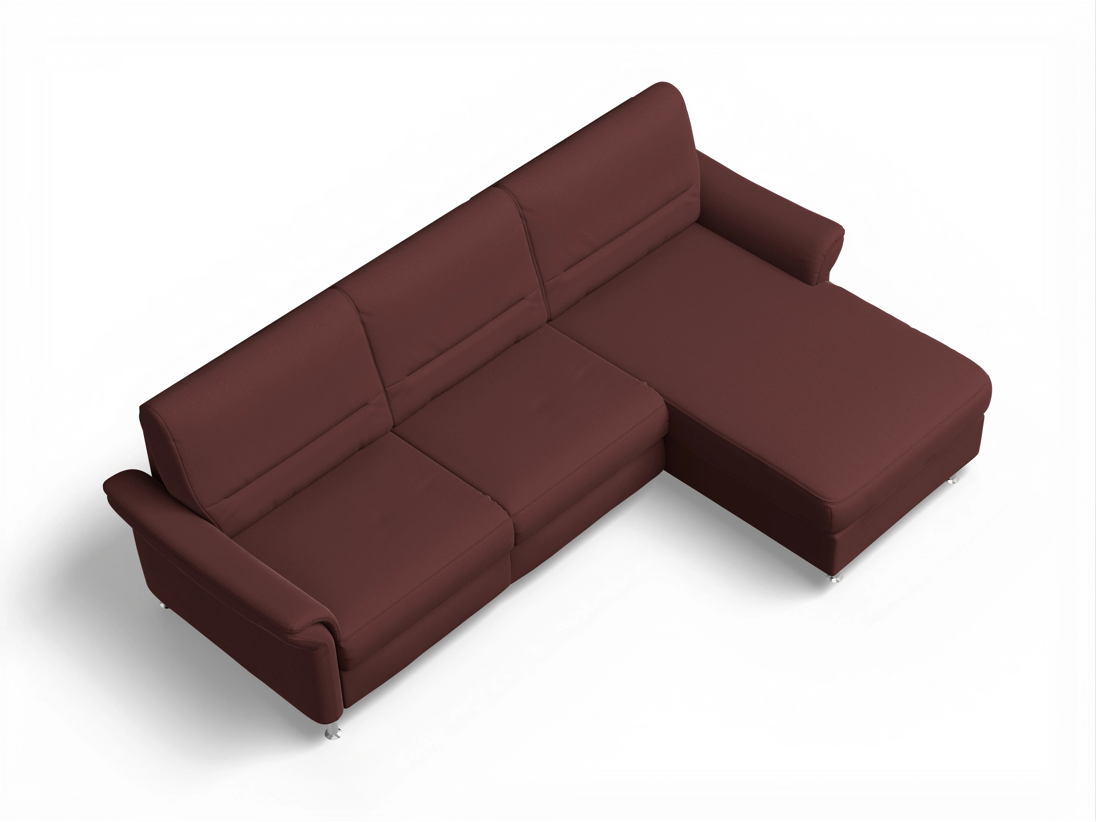 Sitz Concept Family 1010 Ecksofa Can 2,5 R Ansicht des Produktes SC Family 1010 Ecksofa rechts Abschluss offen in Stoff Rot