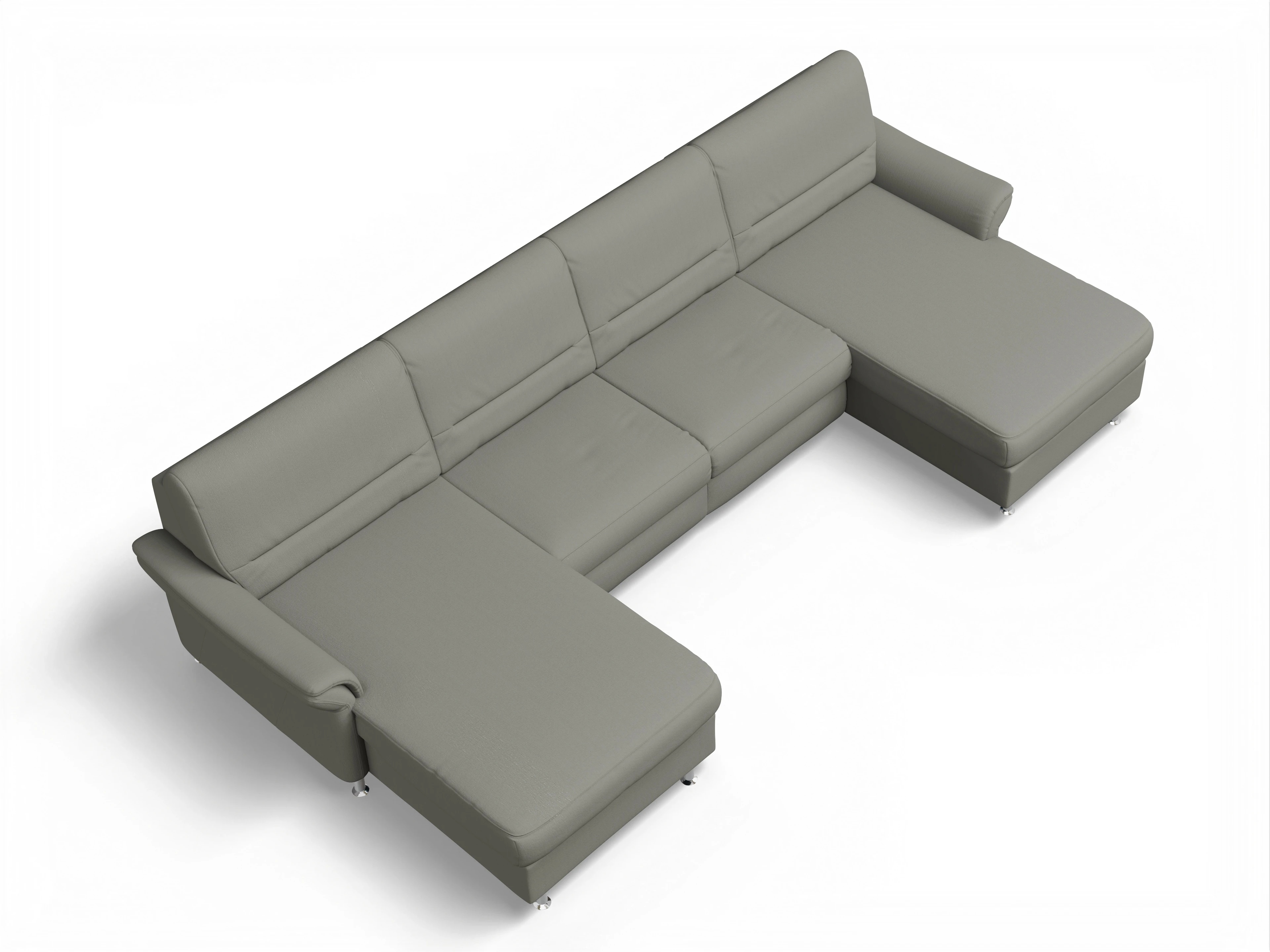 Ansicht des Produktes SC Family 1010 Wohnlandschaft offen beidseitig in Stoff Grau