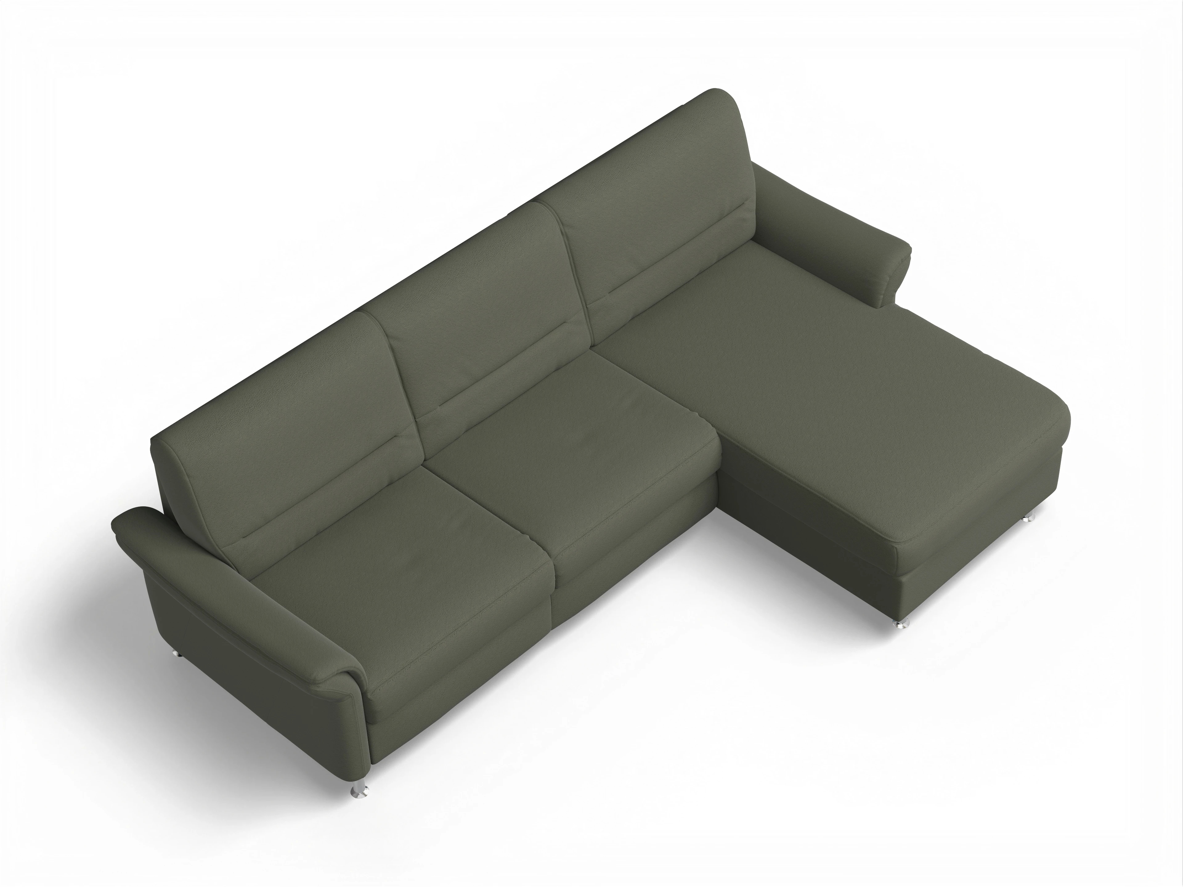 Ansicht des Produktes SC Family 1010 Ecksofa rechts Abschluss offen in Stoff Grün