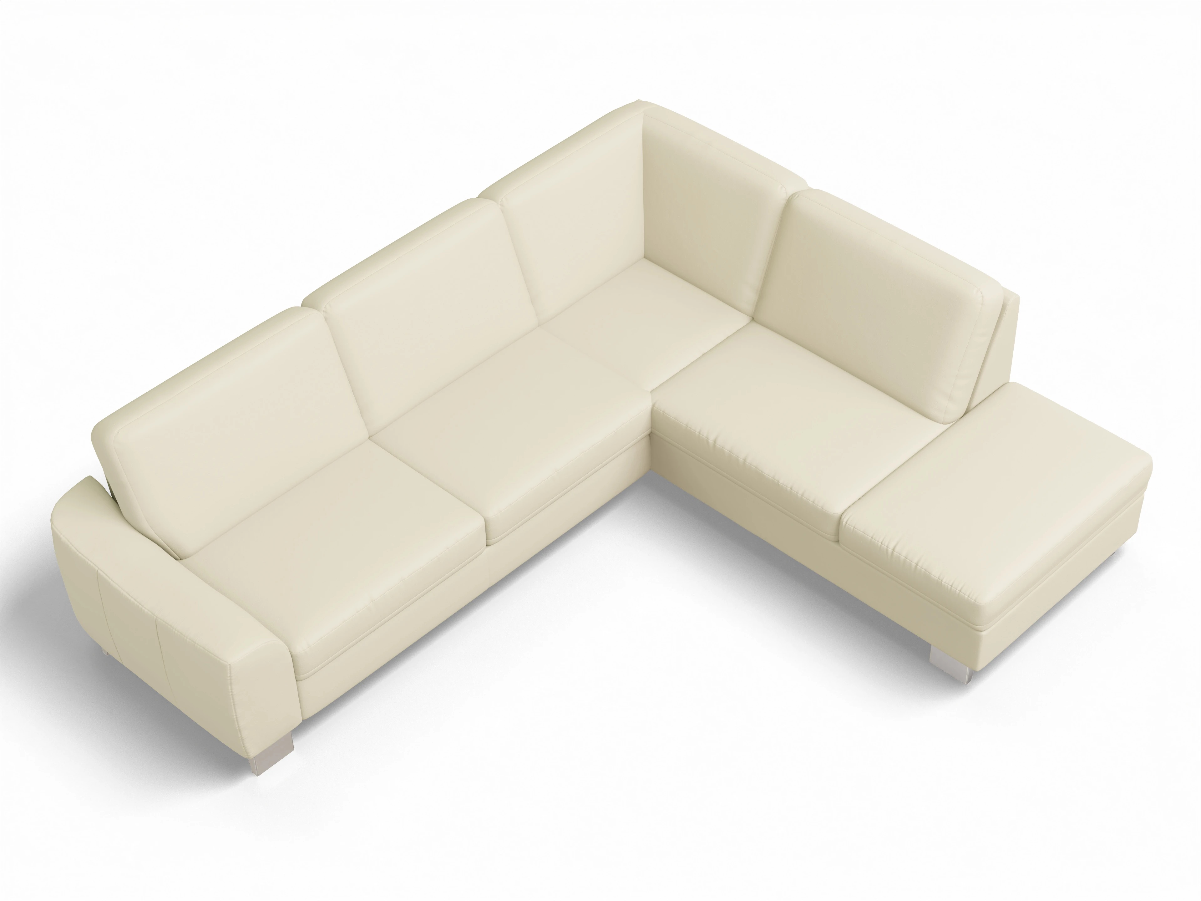 Ansicht des Produktes SC Select 1028 Ecksofa rechts Abschluss offen in Leder Beige