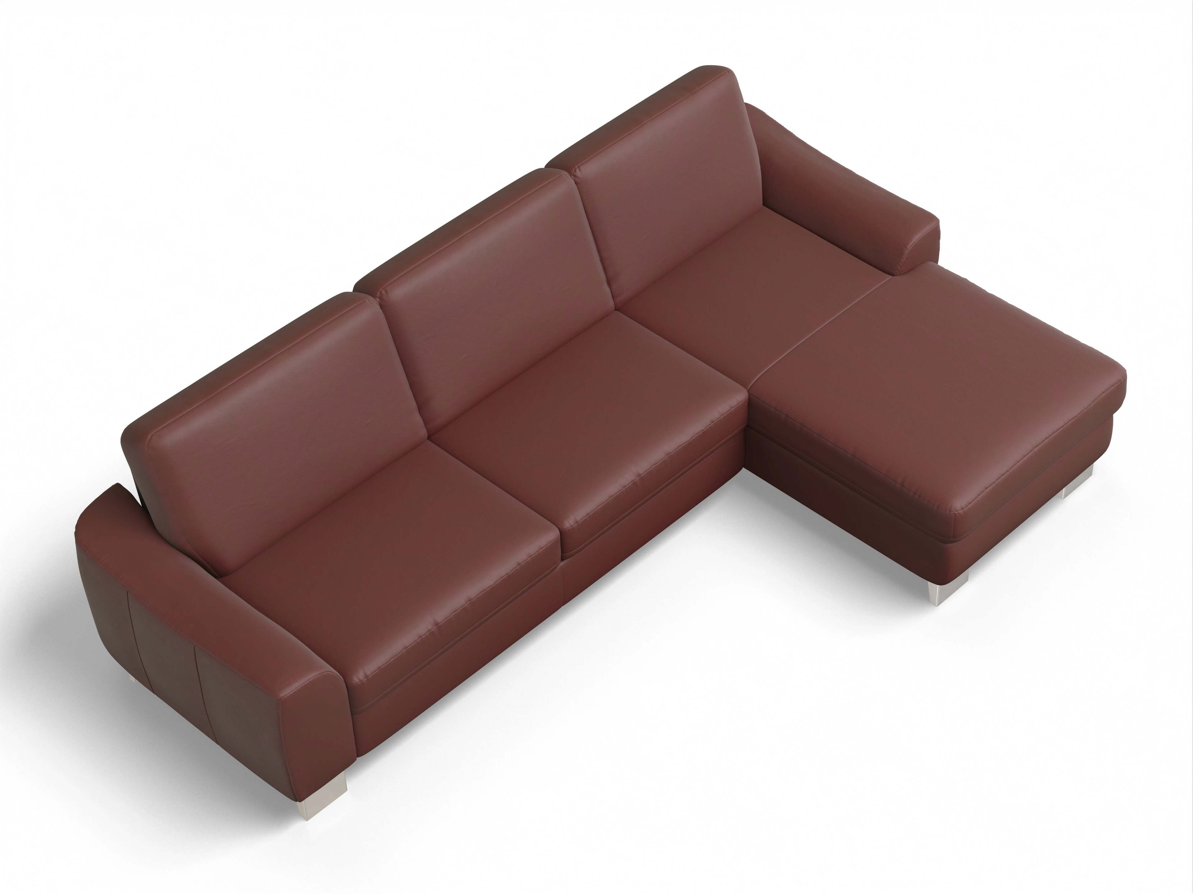 Ansicht des Produktes Sitz Concept select 1028 Ecksofa rechts Abschluss offen in Leder Lila